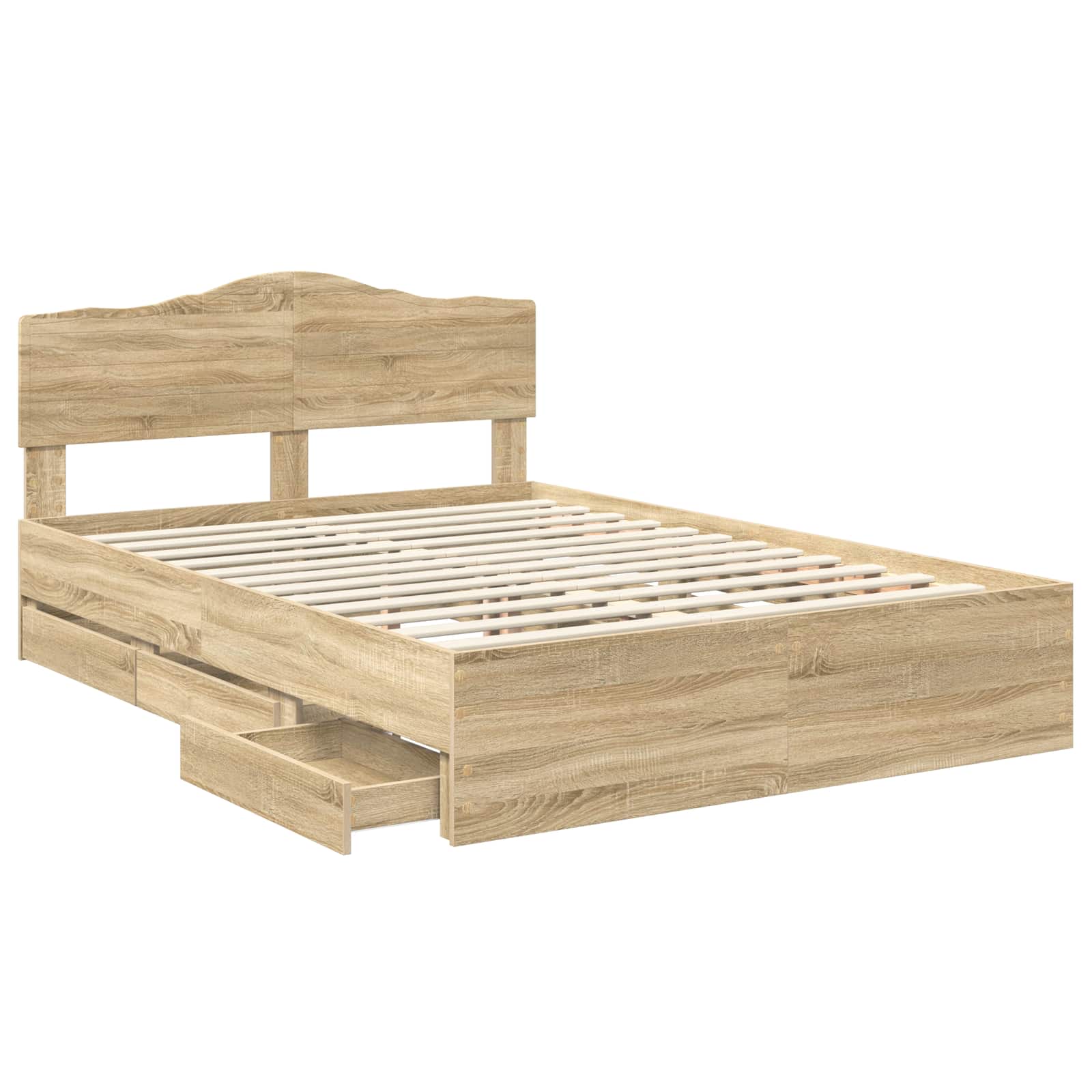 Krevetna konstrukcija s ladicama Sonoma hrast 150 x 200 cm