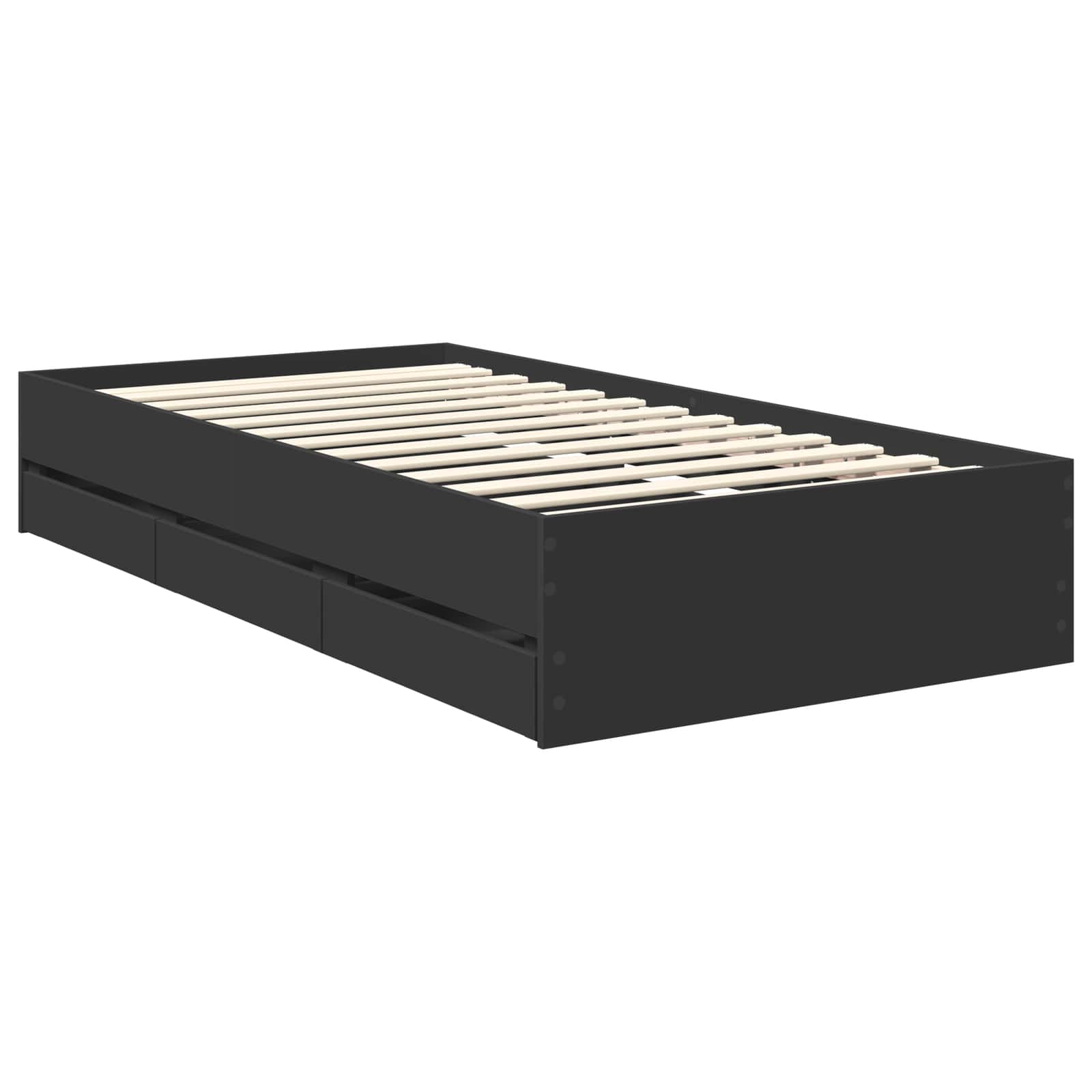 Krevetna konstrukcija Crna 90 x 200 cm Inženjersko Drvo