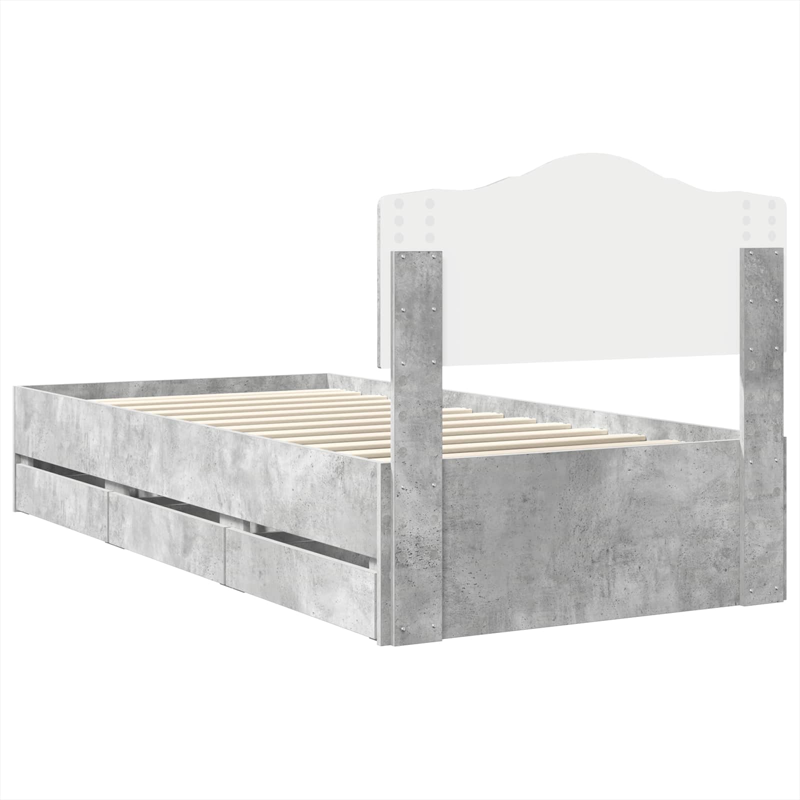 Krevetna konstrukcija s ladicama Betonski sivi 90 x 200 cm