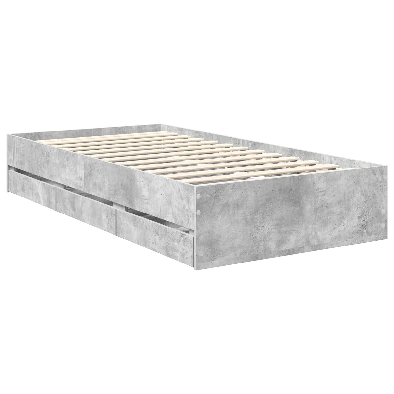 Krevetna konstrukcija s ladicama Betonski sivi 90 x 190 cm