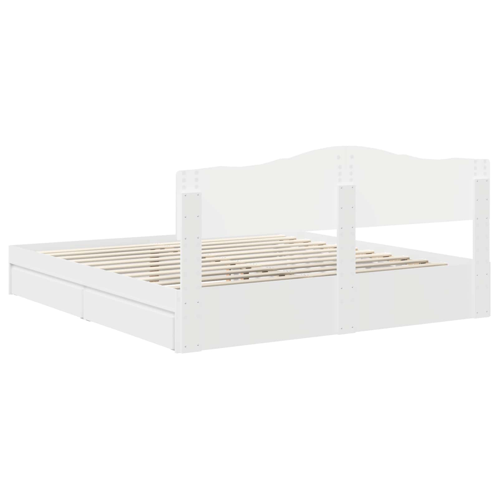 Krevet s od storage Bijelo 180 x 200 cm Konstruirano drvo