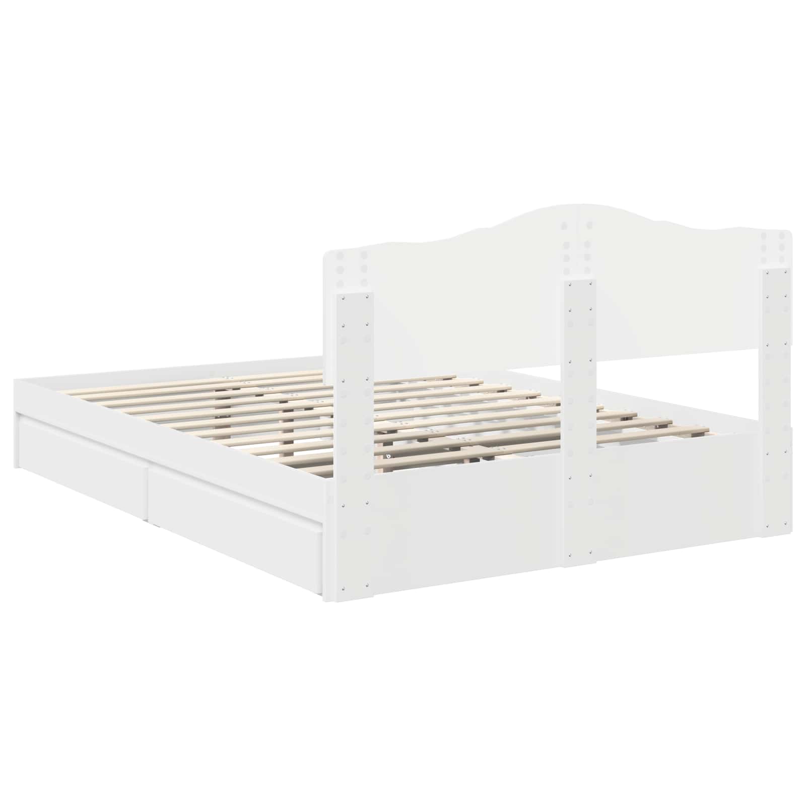 Krevet s od storage Bijelo 160 x 200 cm Konstruirano drvo