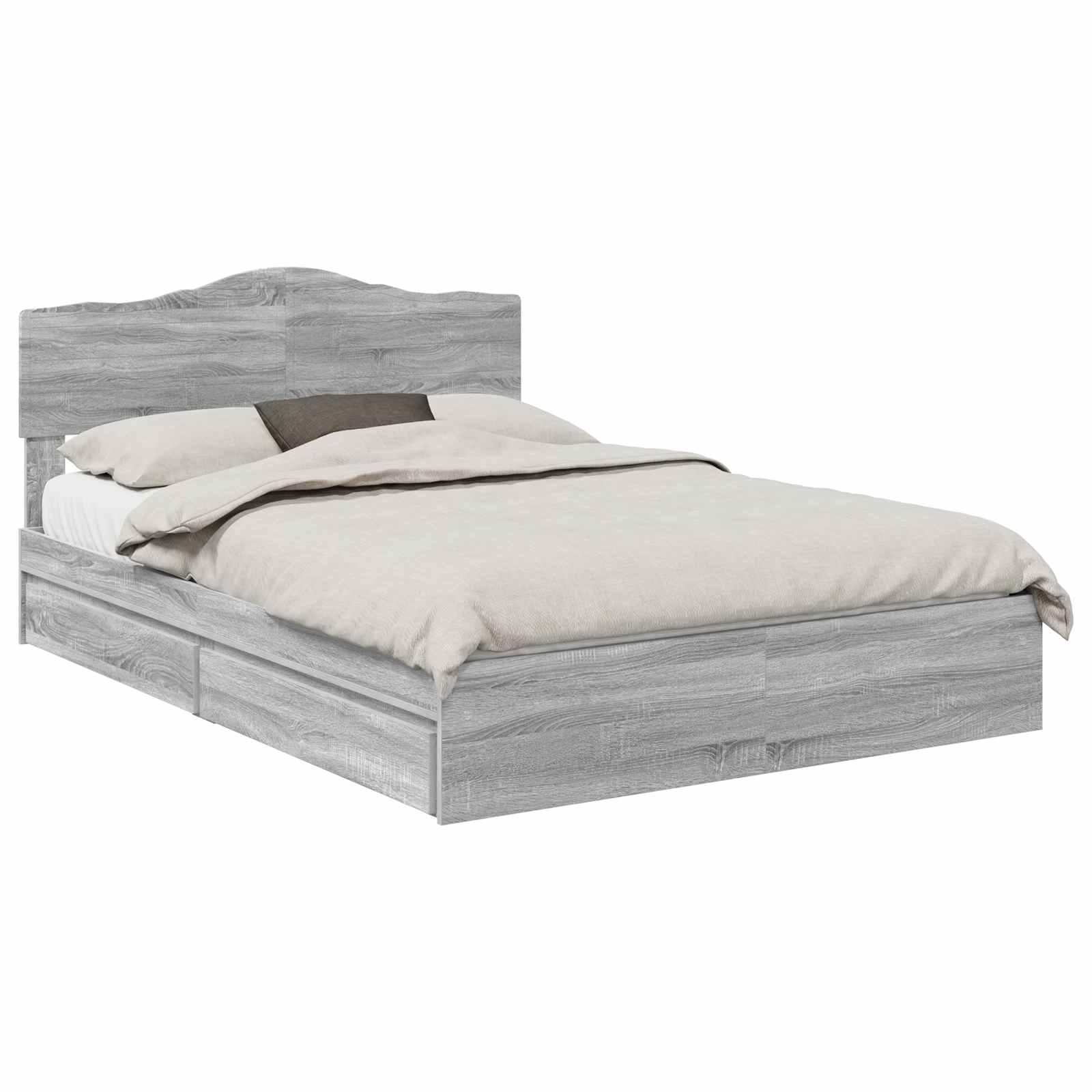 Krevet s od storage Siva Sonoma 160 x 200 cm Konstruirano drvo