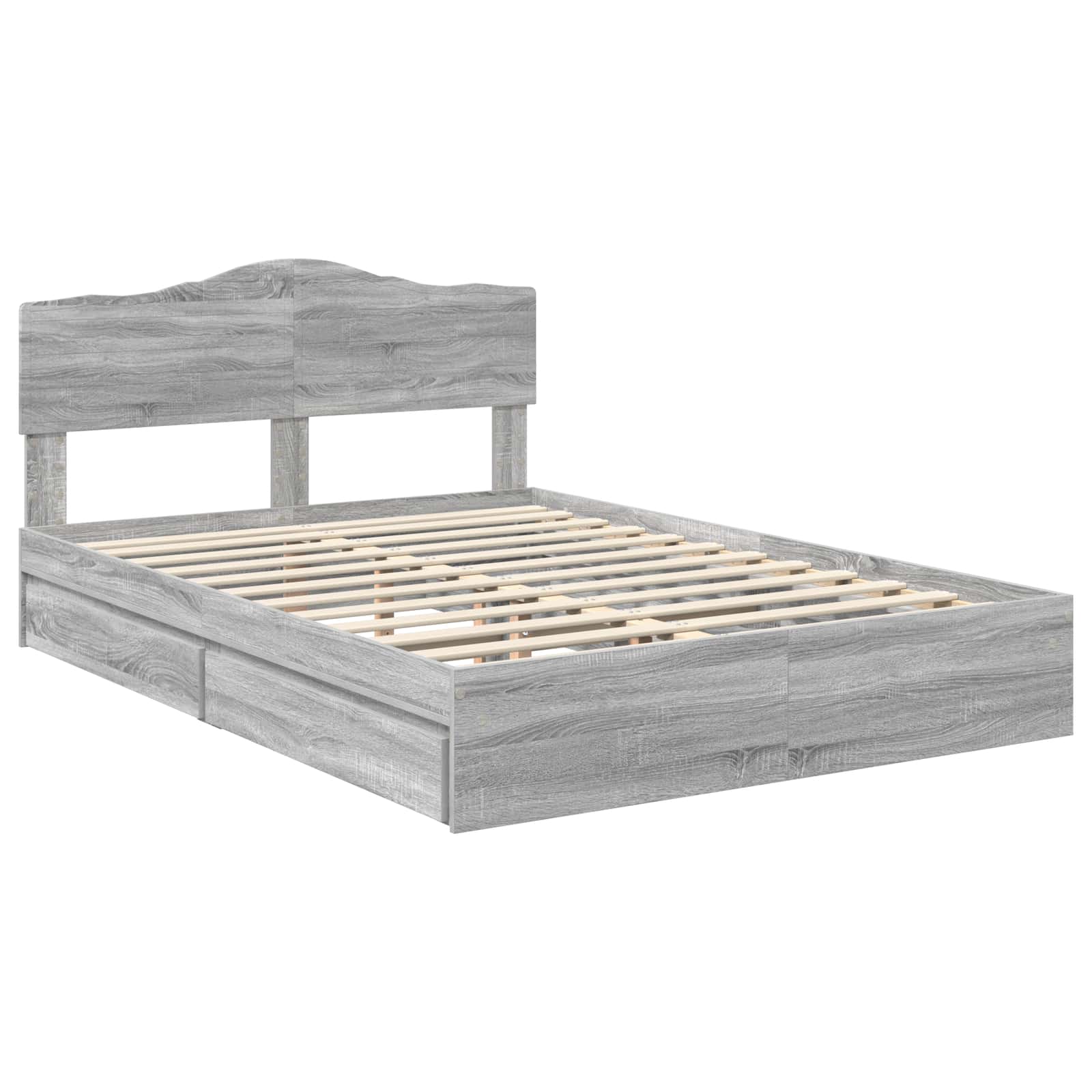 Krevet s od storage Siva Sonoma 160 x 200 cm Konstruirano drvo