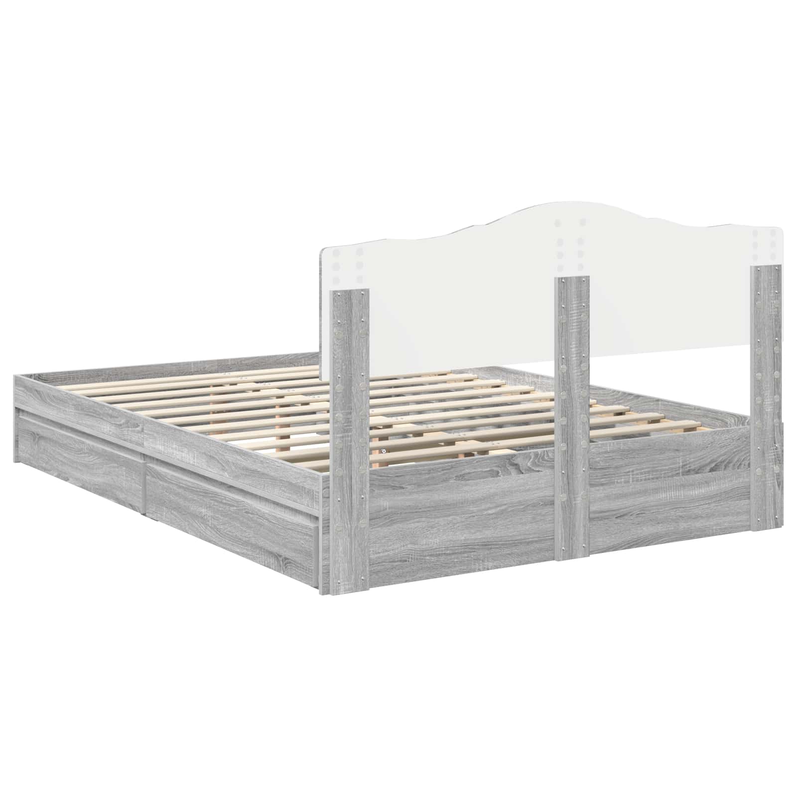 Krevet s od storage Siva Sonoma 160 x 200 cm Konstruirano drvo