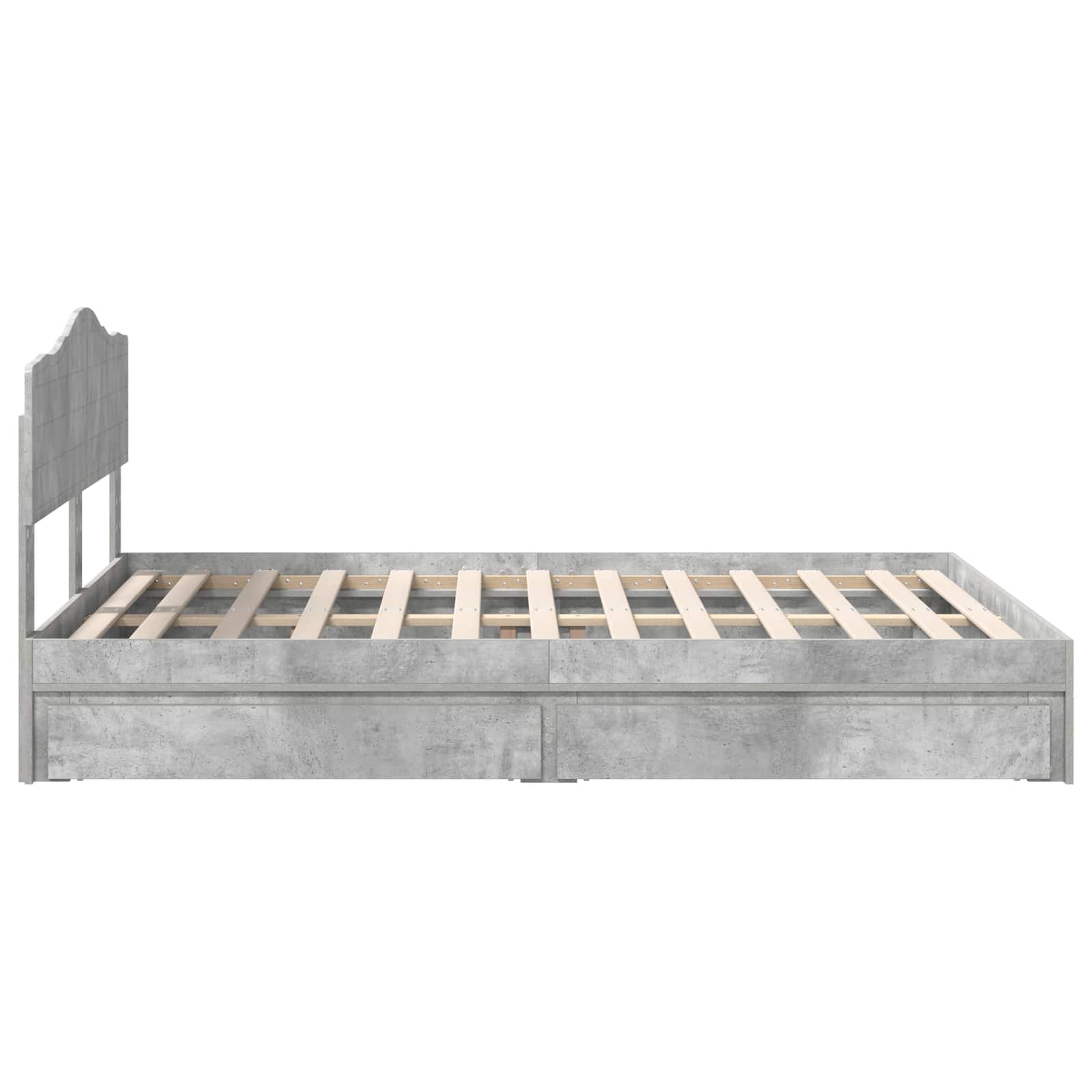 Krevet s od storage s uzglavljem Betonski sivi 150 x 200 cm
