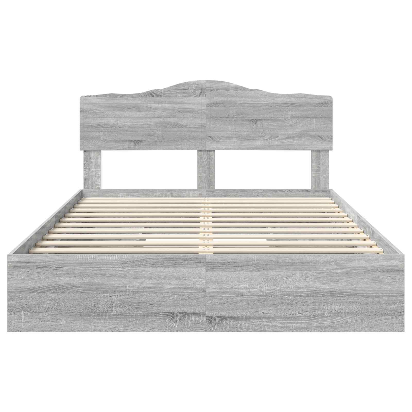 Krevet s od storage Siva Sonoma 140 x 200 cm Konstruirano drvo