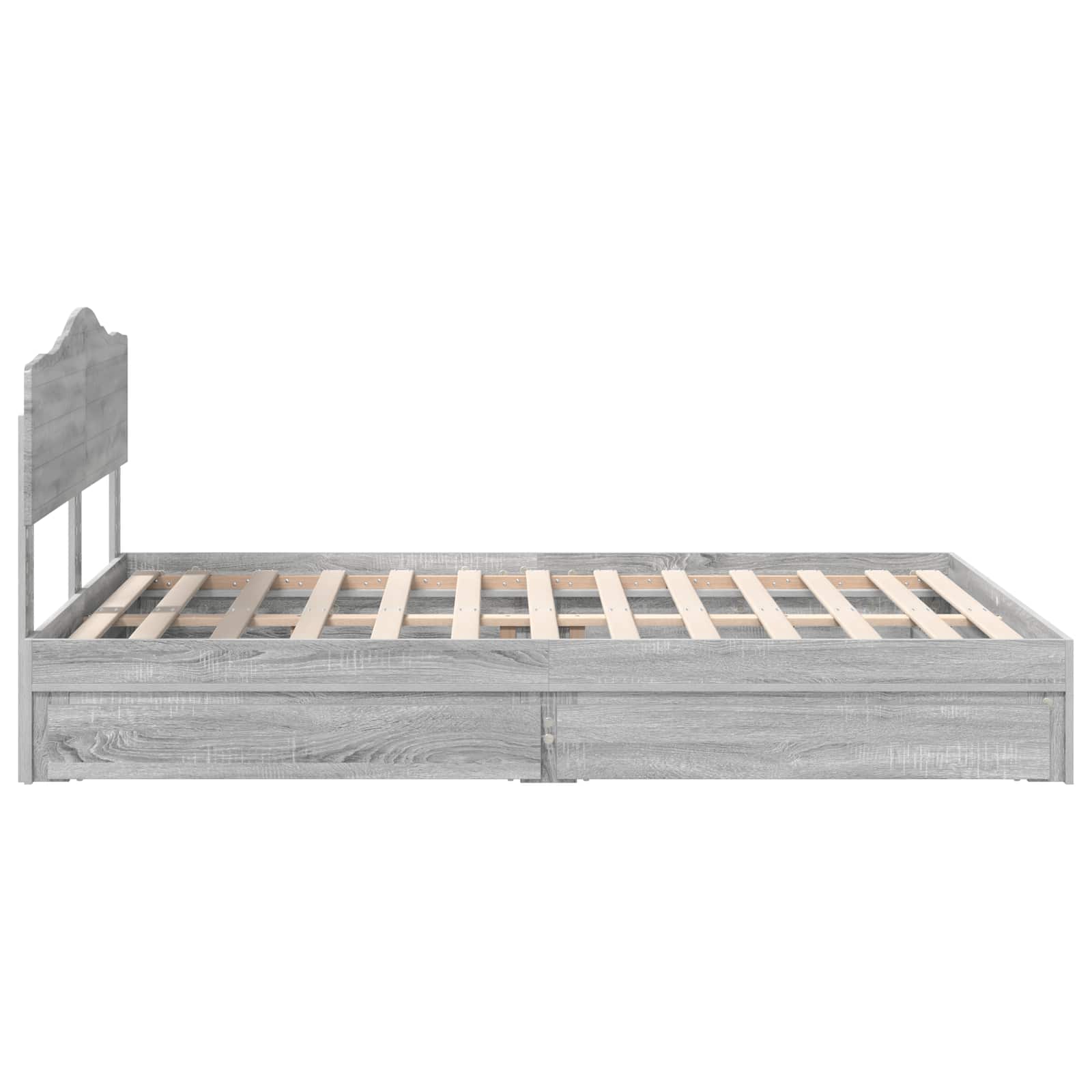 Krevet s od storage Siva Sonoma 140 x 200 cm Konstruirano drvo
