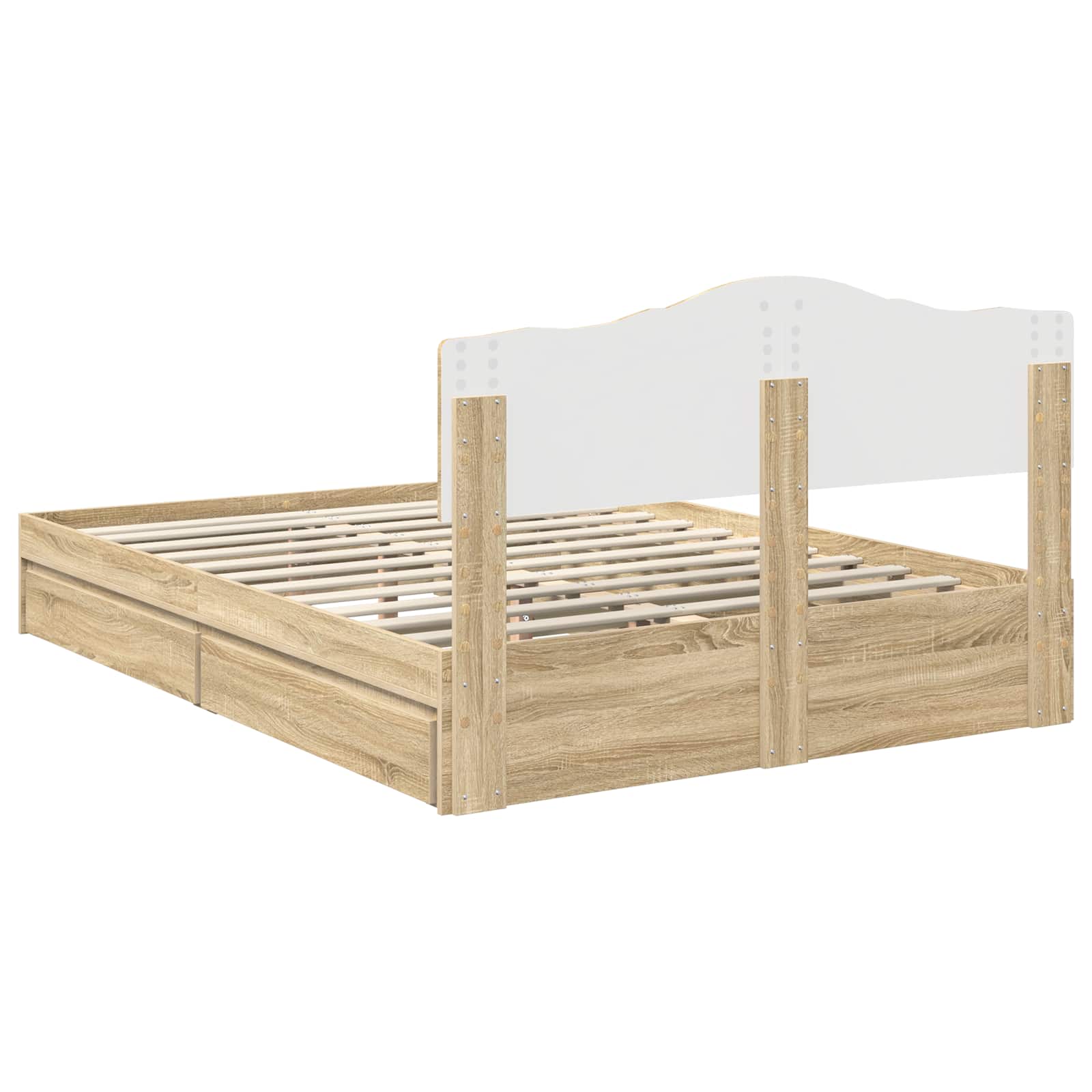 Krevet s od storage Sonoma hrast 140 x 190 cm Konstruirano drvo