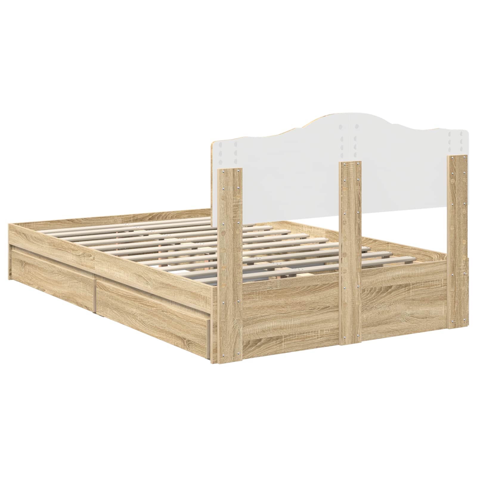 Krevet s od storage Sonoma hrast 135 x 190 cm Konstruirano drvo