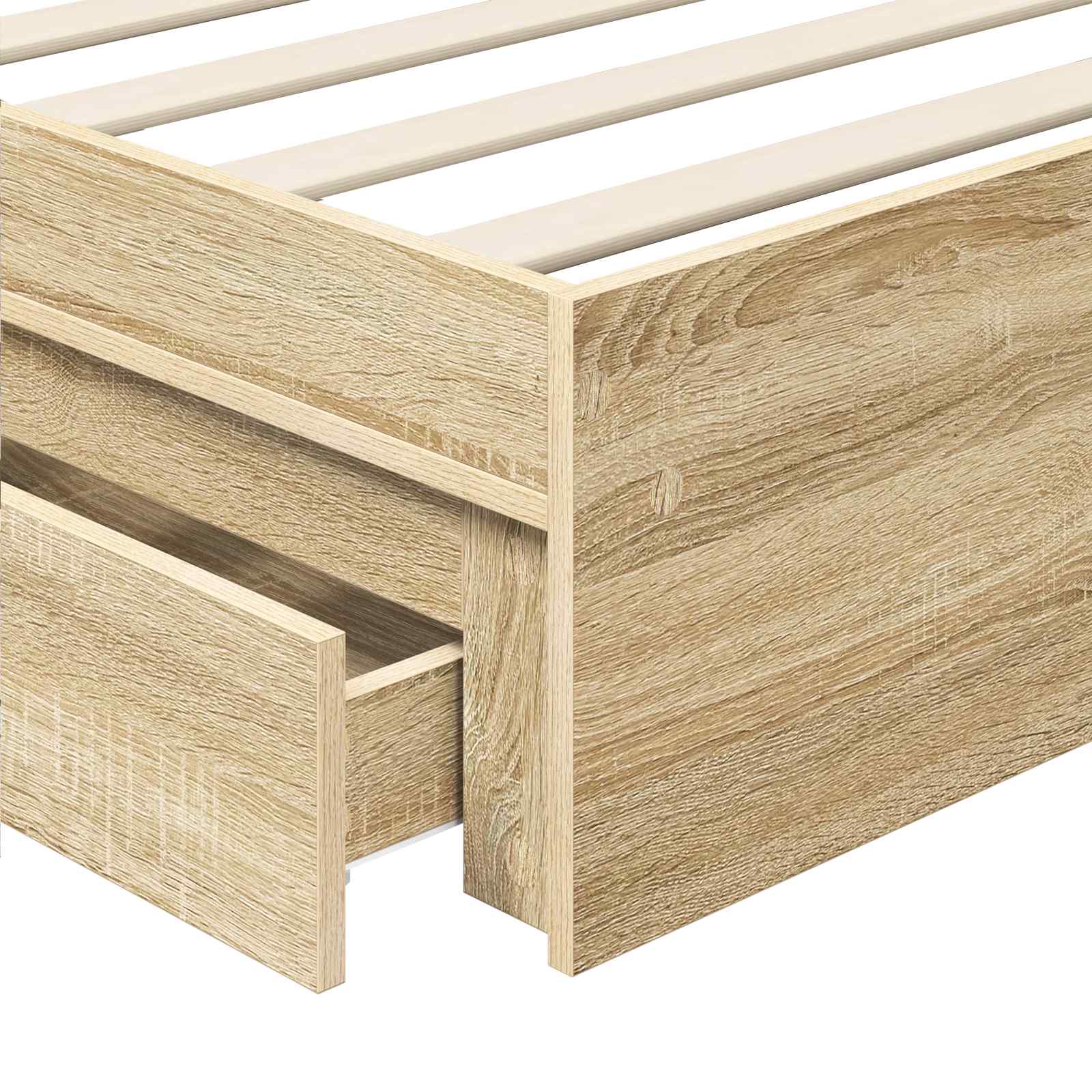 Krevet s od storage Sonoma hrast 100 x 200 cm Konstruirano drvo