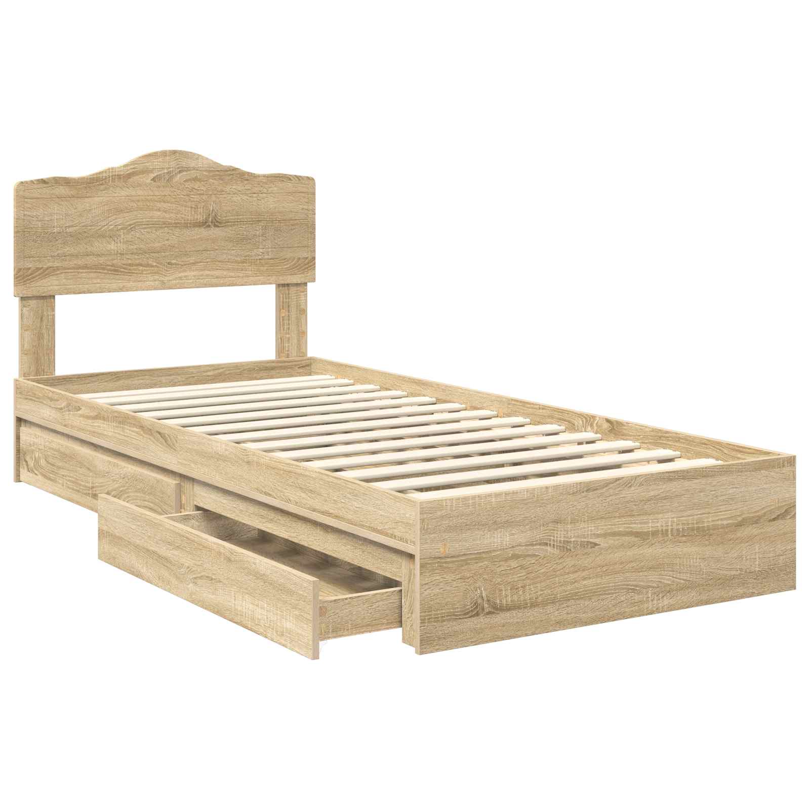 Krevet s od storage Sonoma hrast 90 x 190 cm Konstruirano drvo