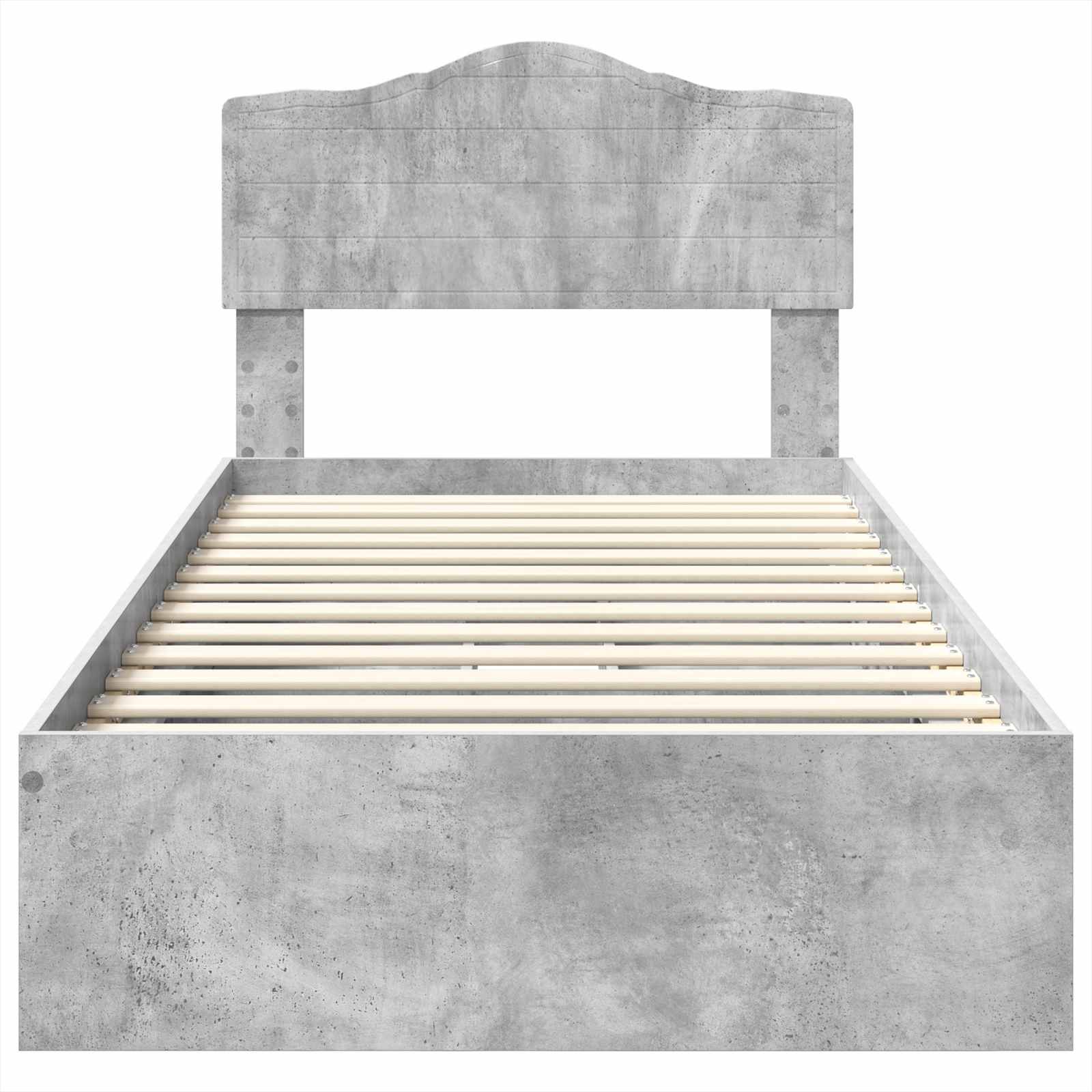 Krevet s od storage Betonski sivi 90 x 190 cm Konstruirano drvo