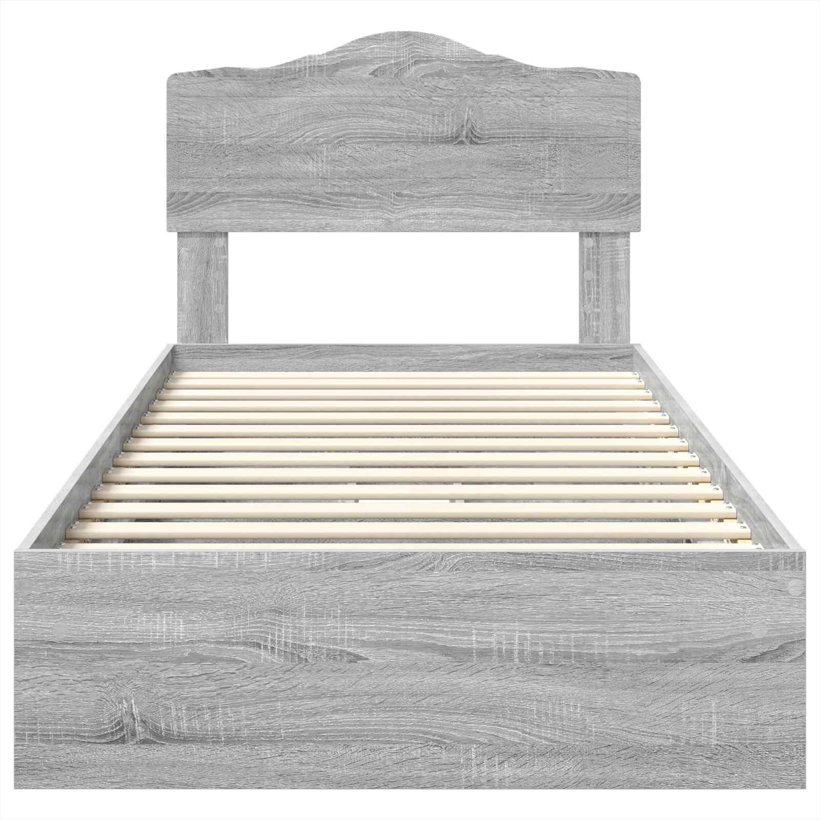 Krevet s od storage Siva Sonoma 90 x 190 cm Konstruirano drvo