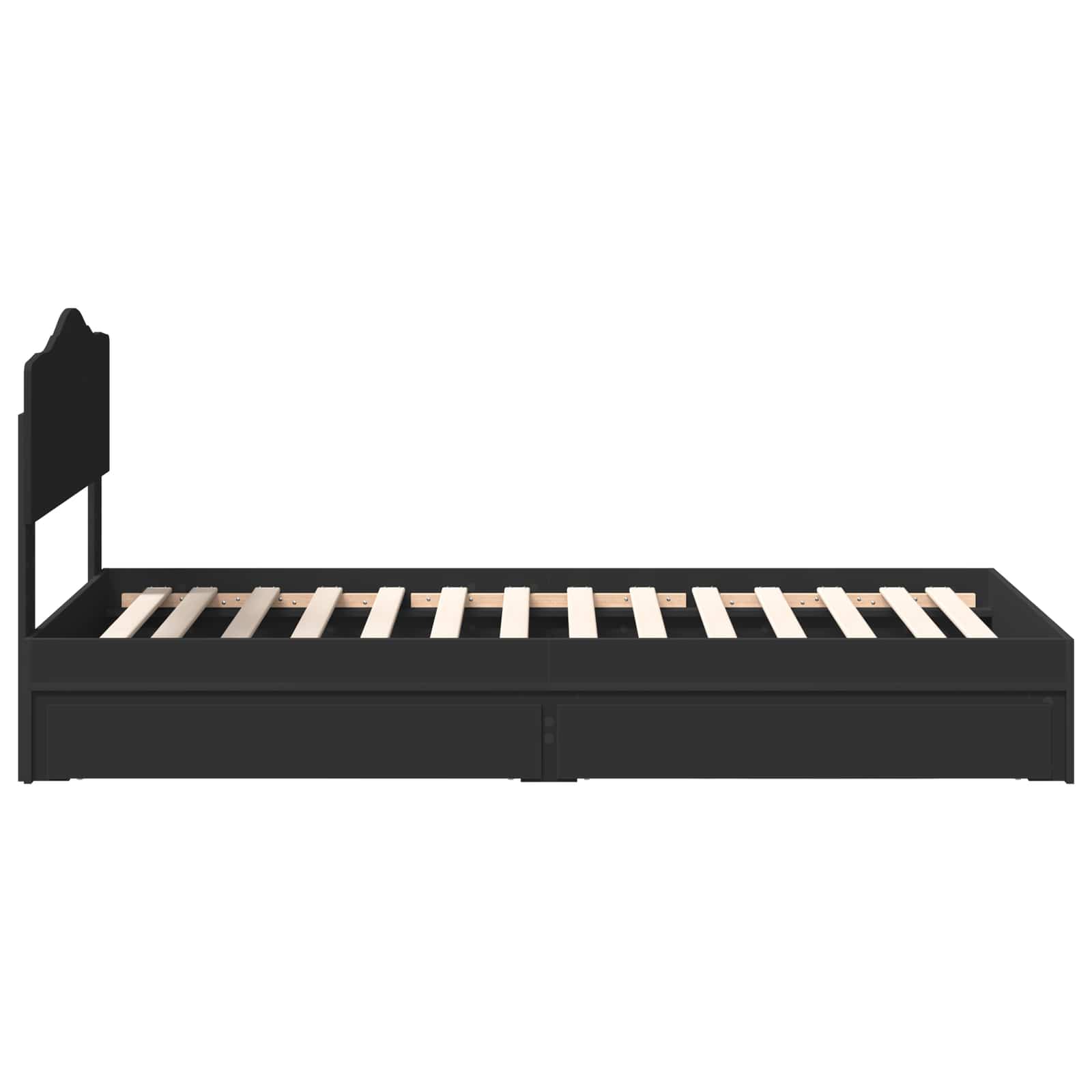 Krevet s od storage Crna 70 x 190 cm Konstruirano drvo