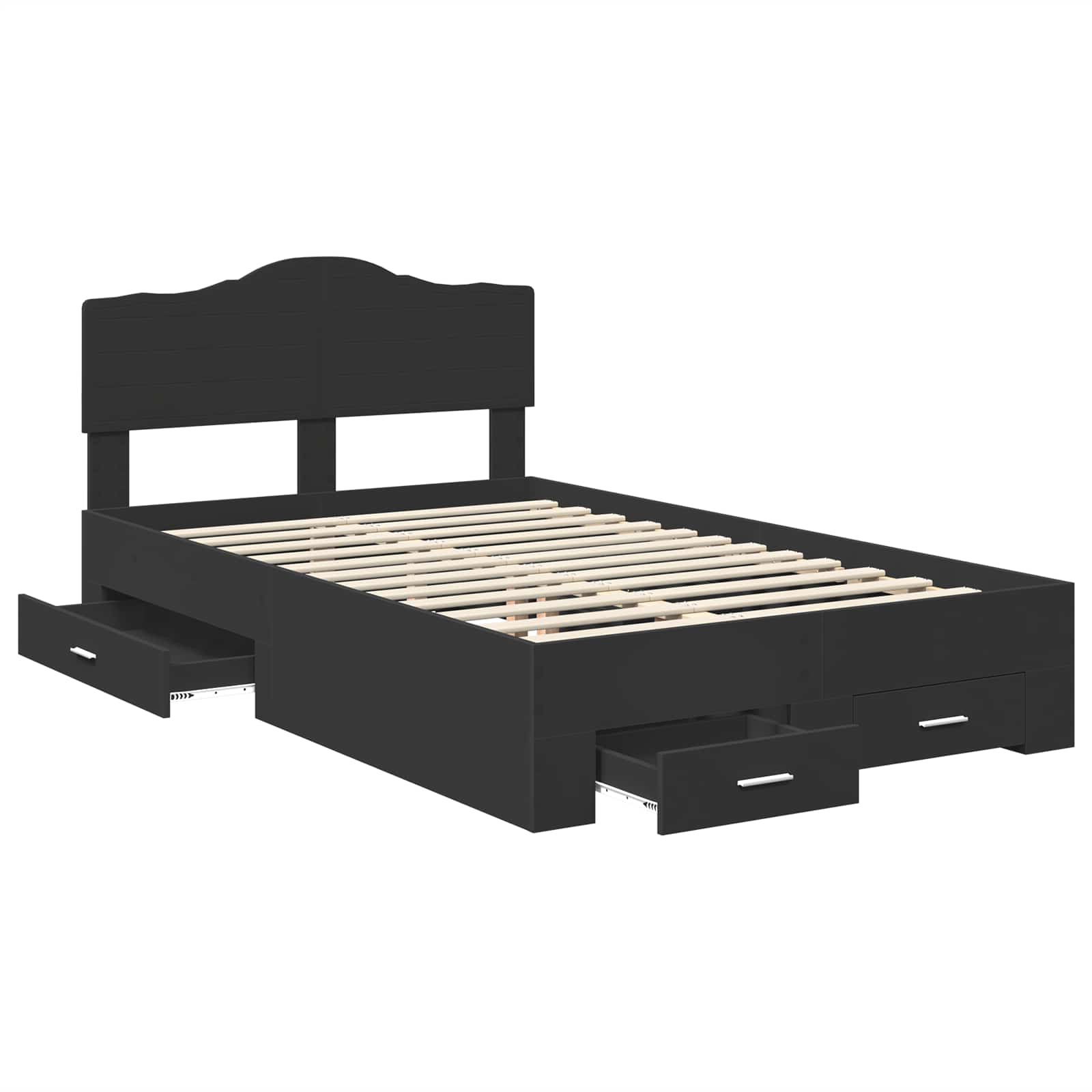 Krevetna konstrukcija Crna 135 x 190 cm Konstruirano drvo