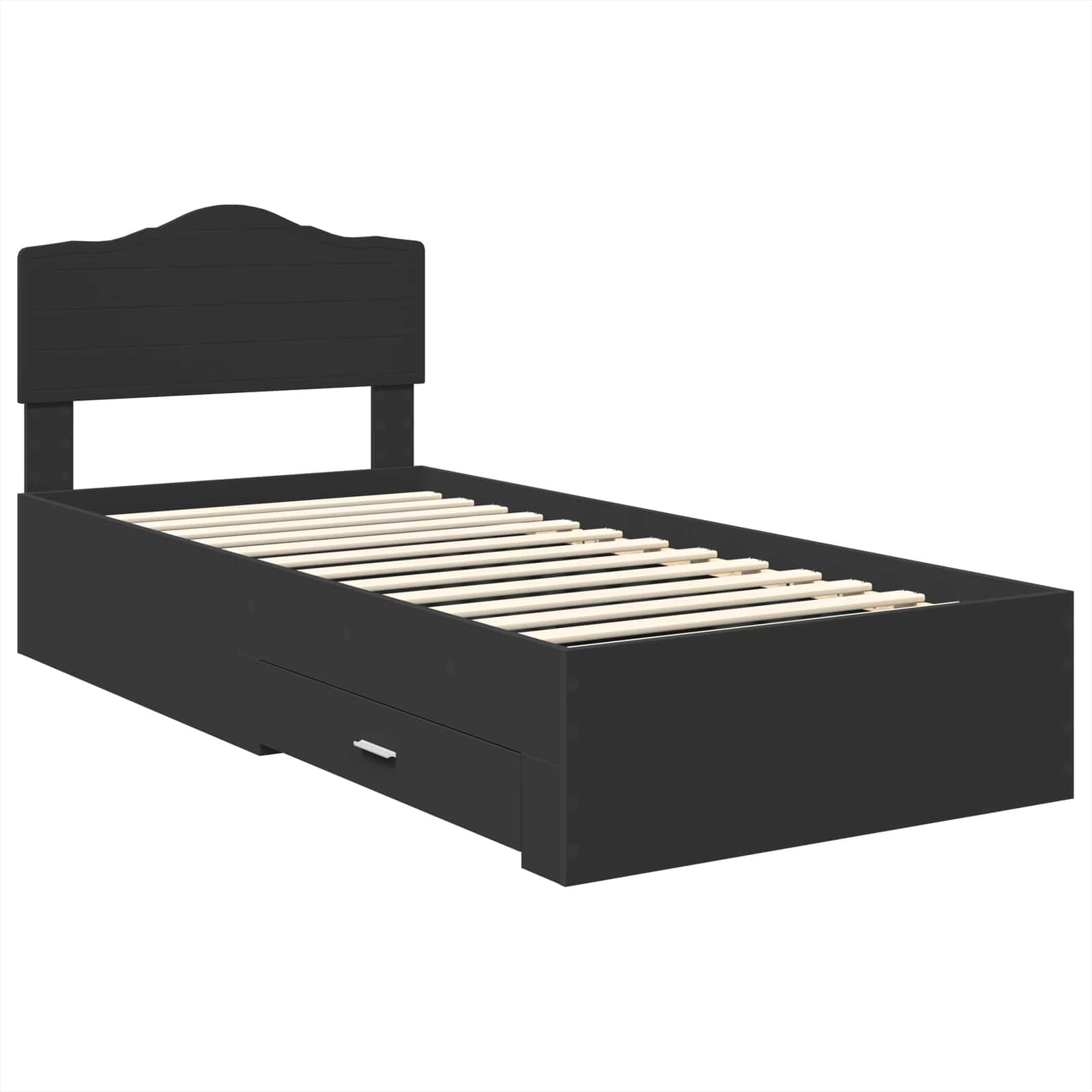 Krevetna konstrukcija Crna 100 x 200 cm Konstruirano drvo