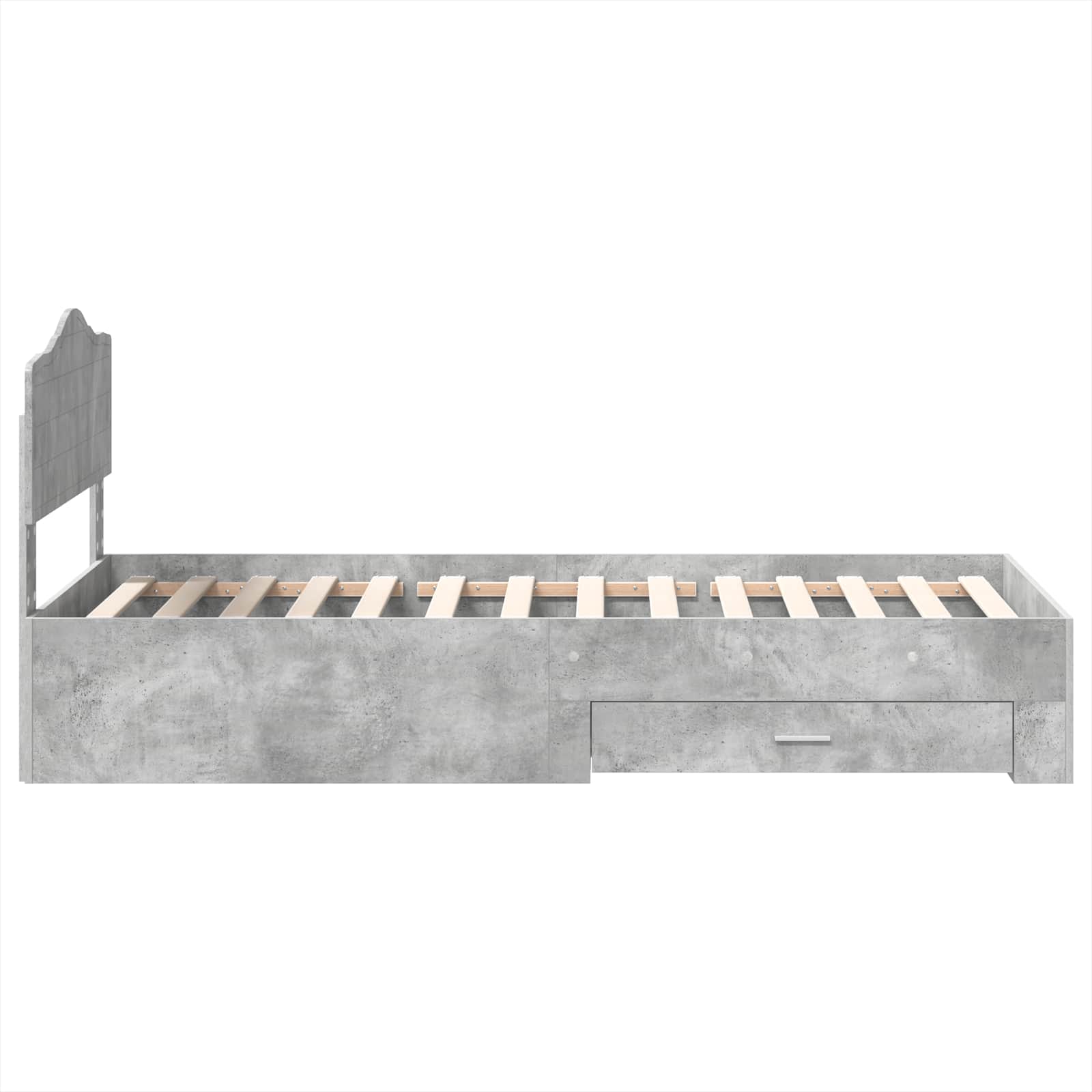 Krevetna konstrukcija s uzglavljem Betonski sivi 100 x 200 cm