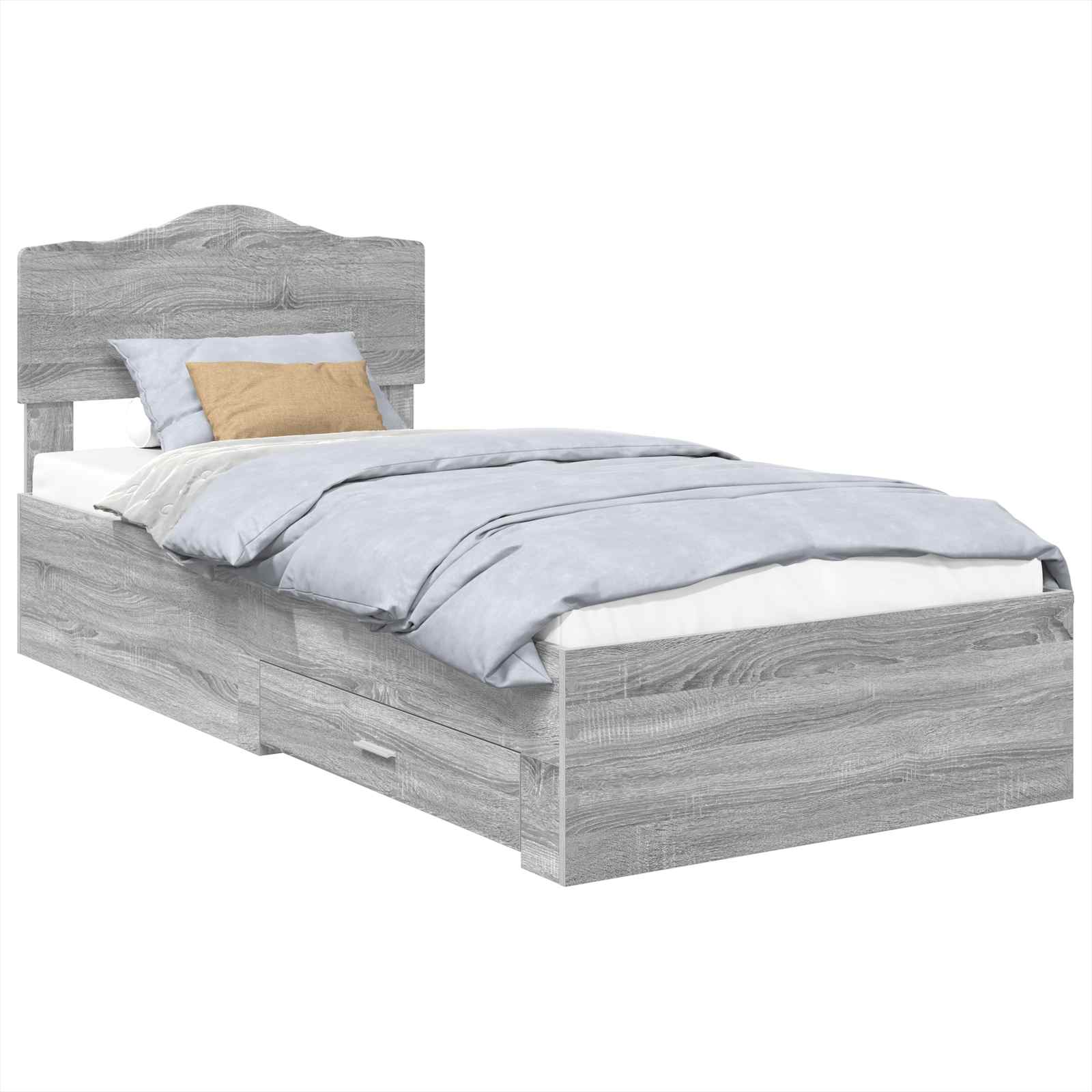 Krevetna konstrukcija Siva Sonoma 90 x 200 cm Konstruirano drvo