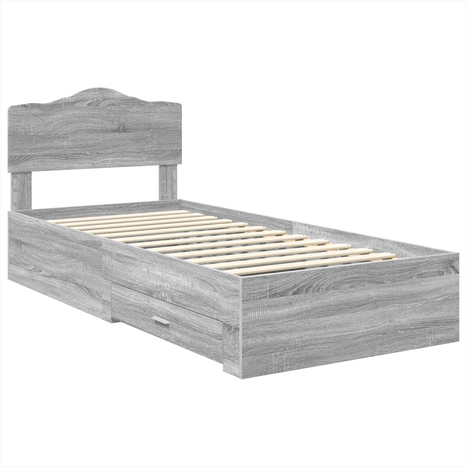 Krevetna konstrukcija Siva Sonoma 90 x 200 cm Konstruirano drvo