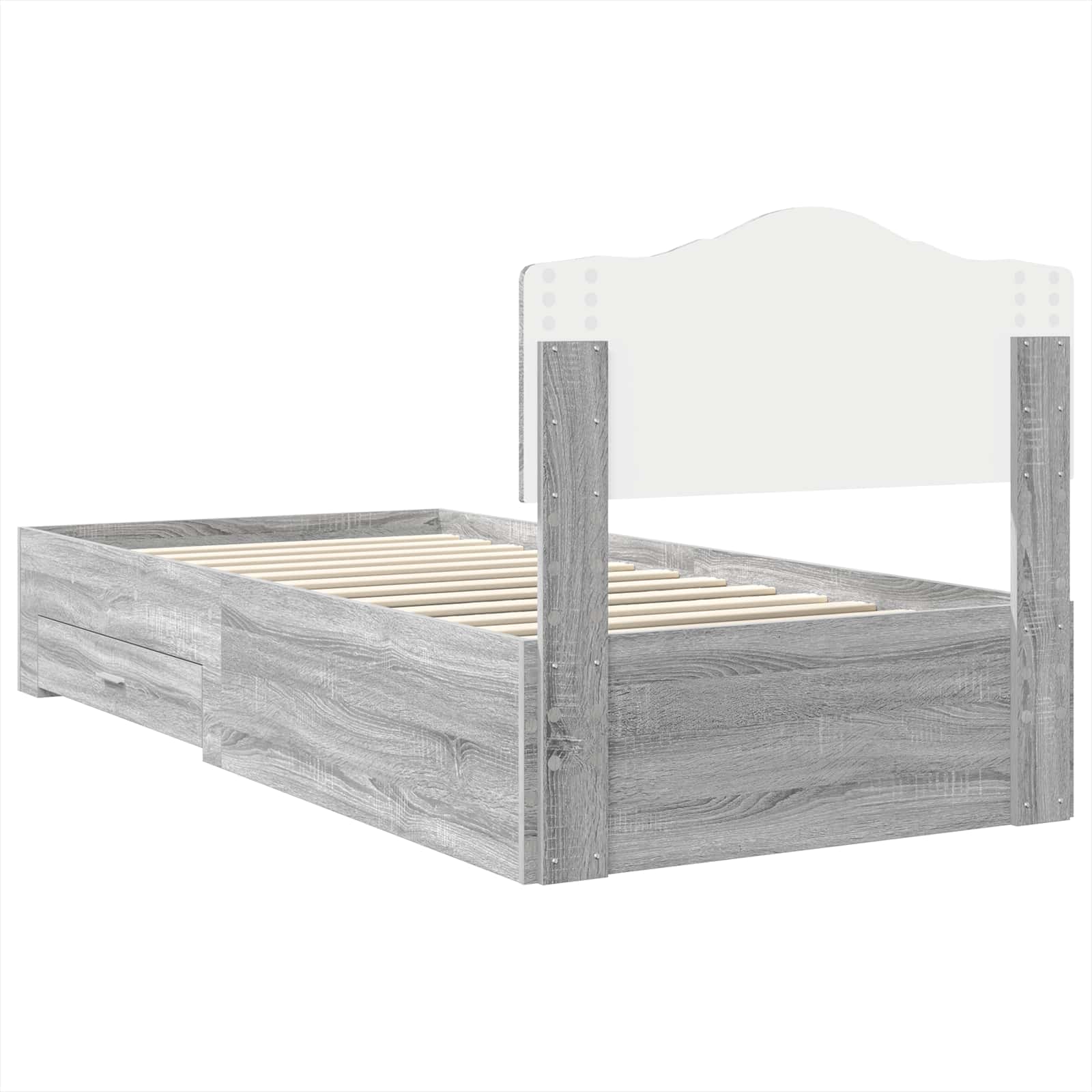 Krevetna konstrukcija Siva Sonoma 90 x 200 cm Konstruirano drvo