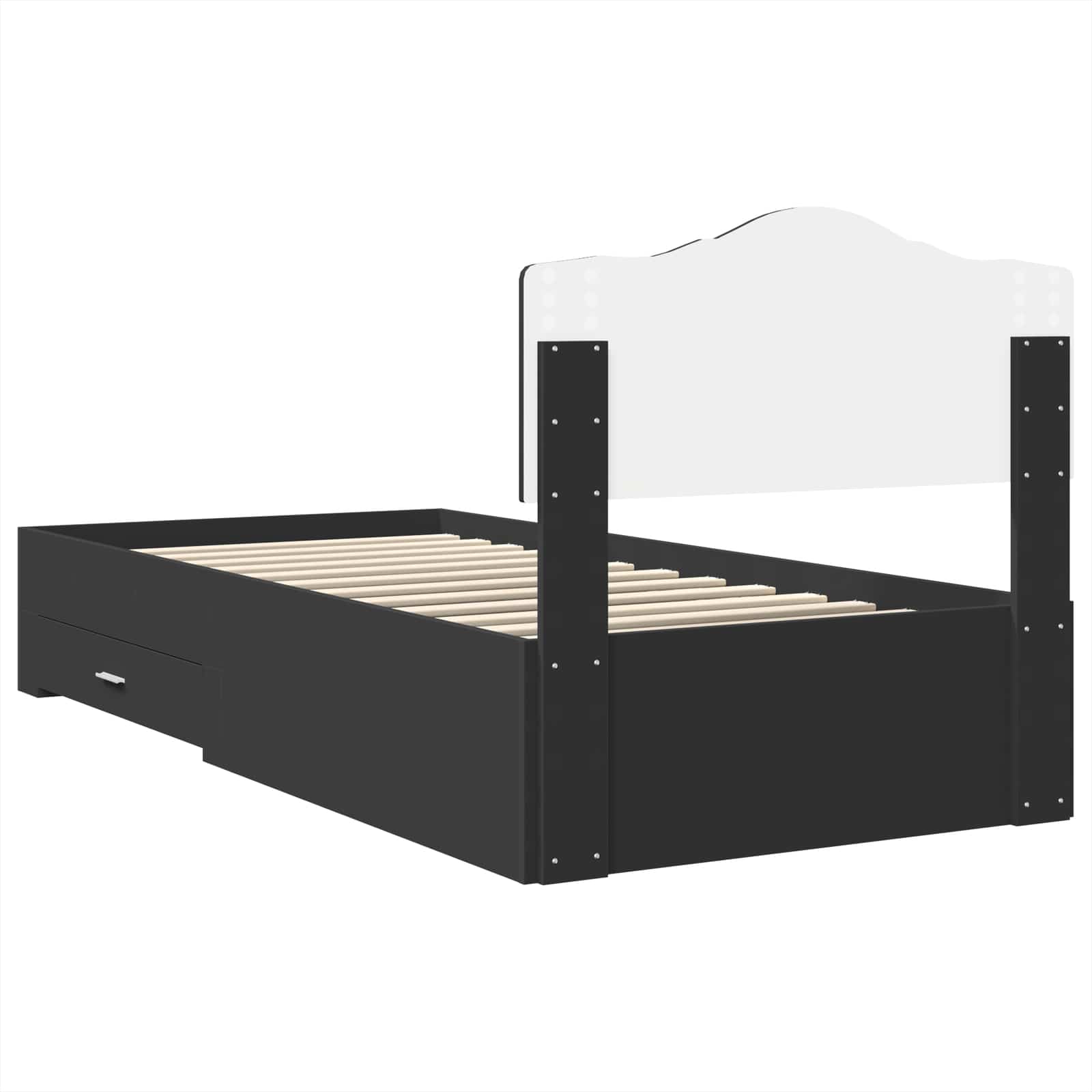 Krevetna konstrukcija Crna 70 x 190 cm Konstruirano drvo