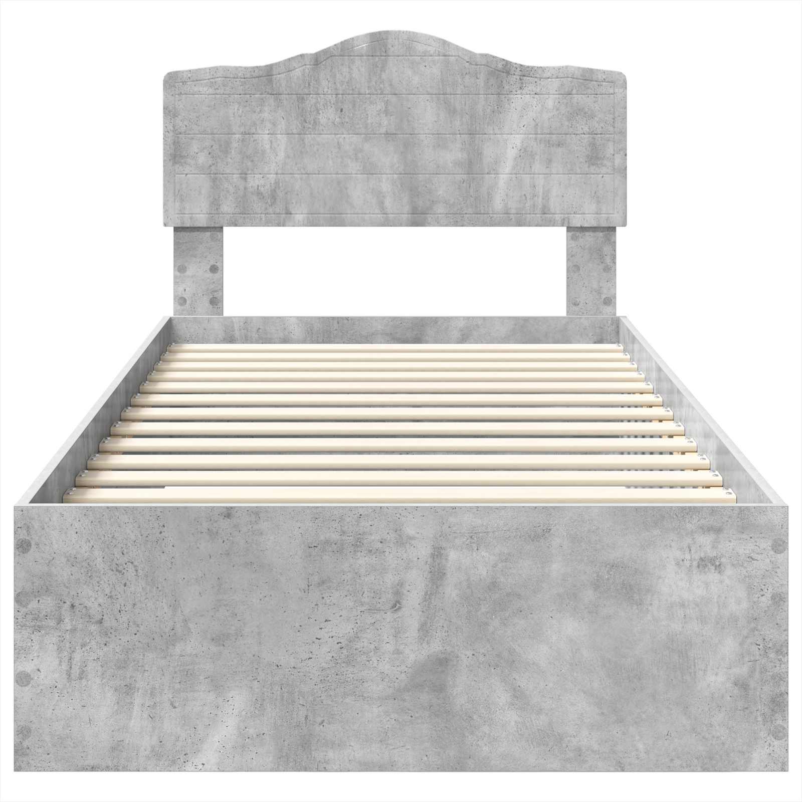 Krevetna konstrukcija s uzglavljem Betonski sivi 70 x 190 cm