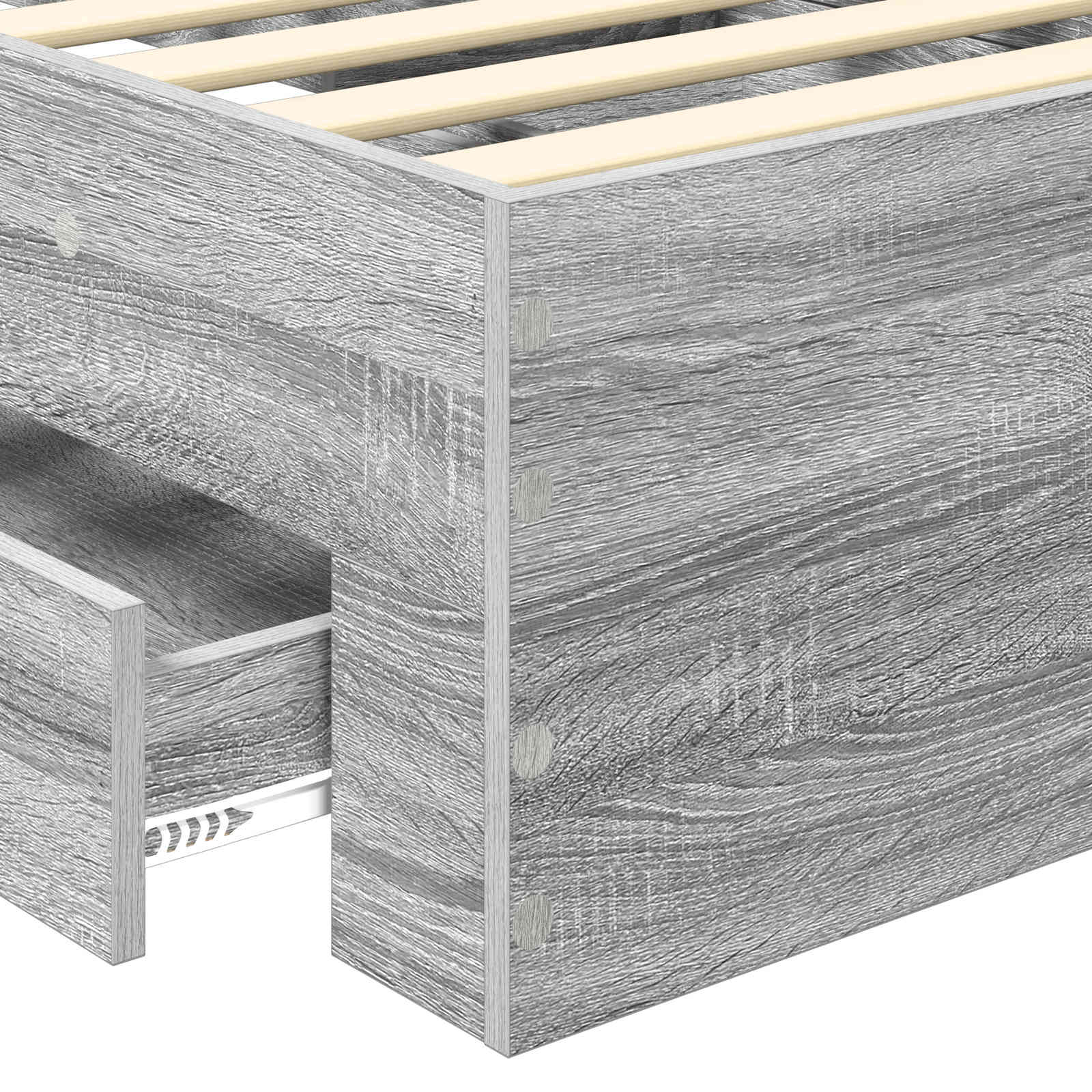 Krevetna konstrukcija Siva Sonoma 70 x 190 cm Konstruirano drvo