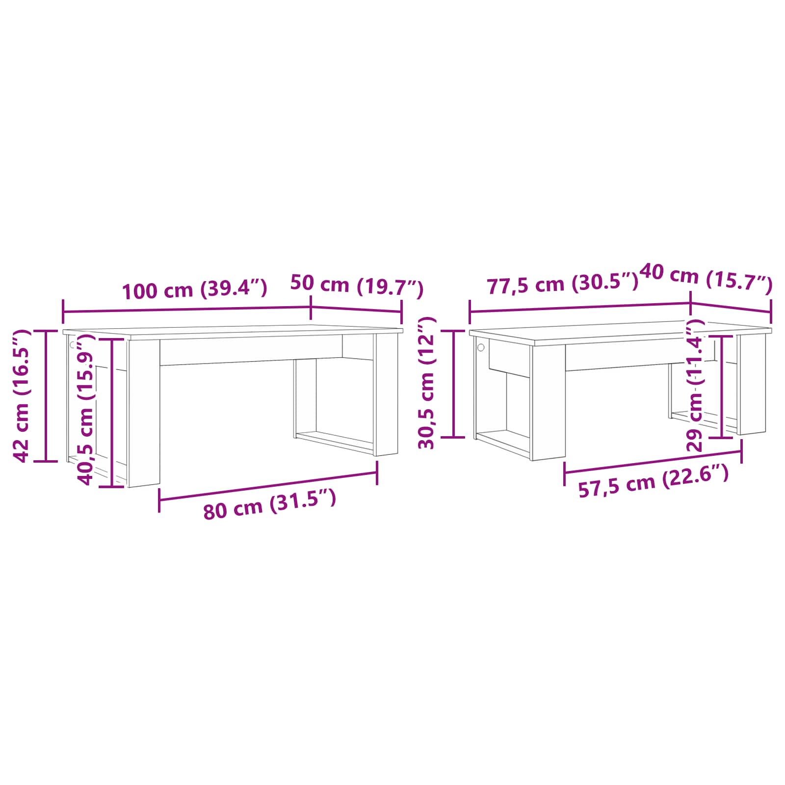 Set stolića za kavu 2 pcs Sonoma hrast Konstruirano drvo