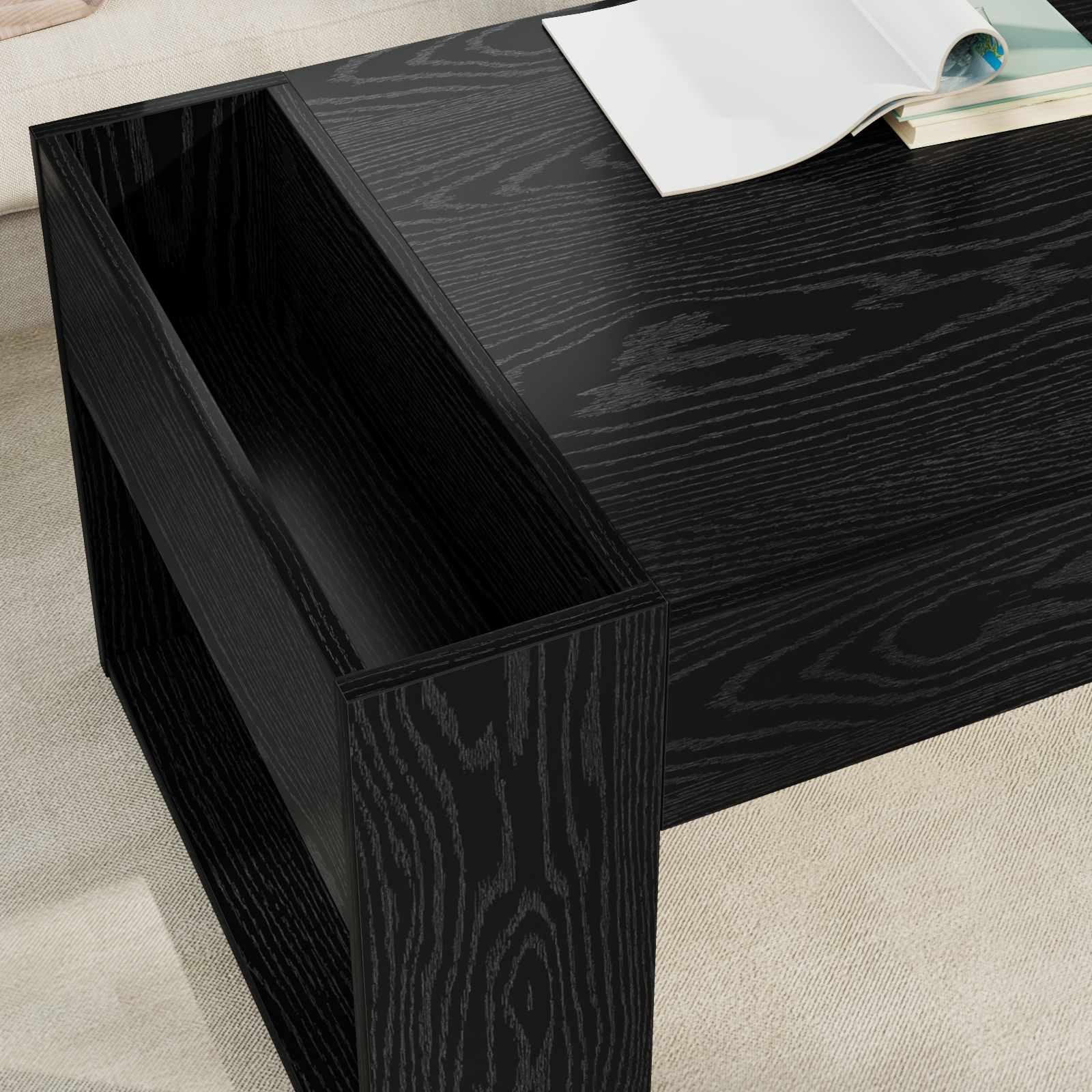 Kava Stol Crni hrast 110 x 50 x 41 cm Konstruirano drvo