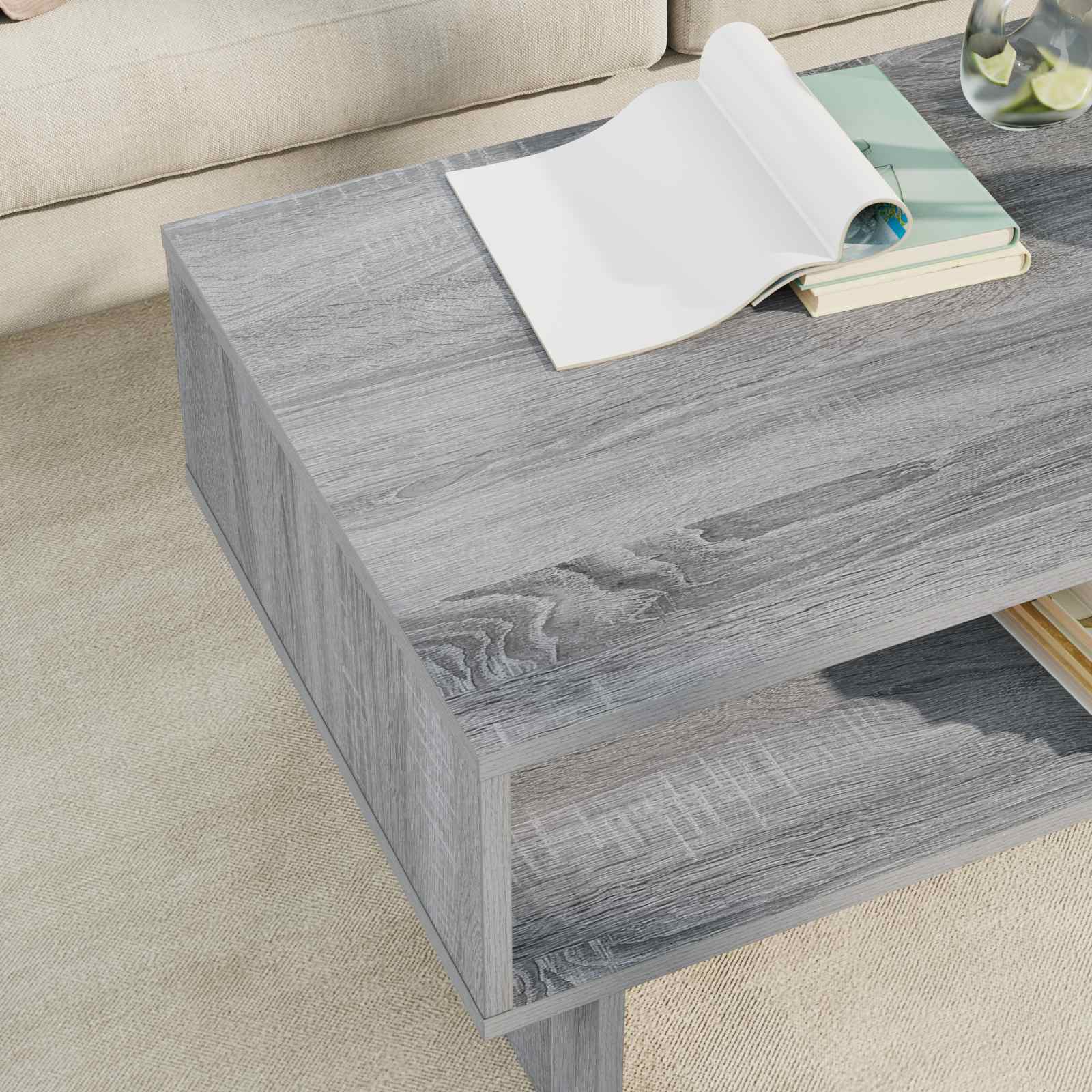Kava Stol Siva Sonoma 80 x 46 x 35 cm Konstruirano drvo