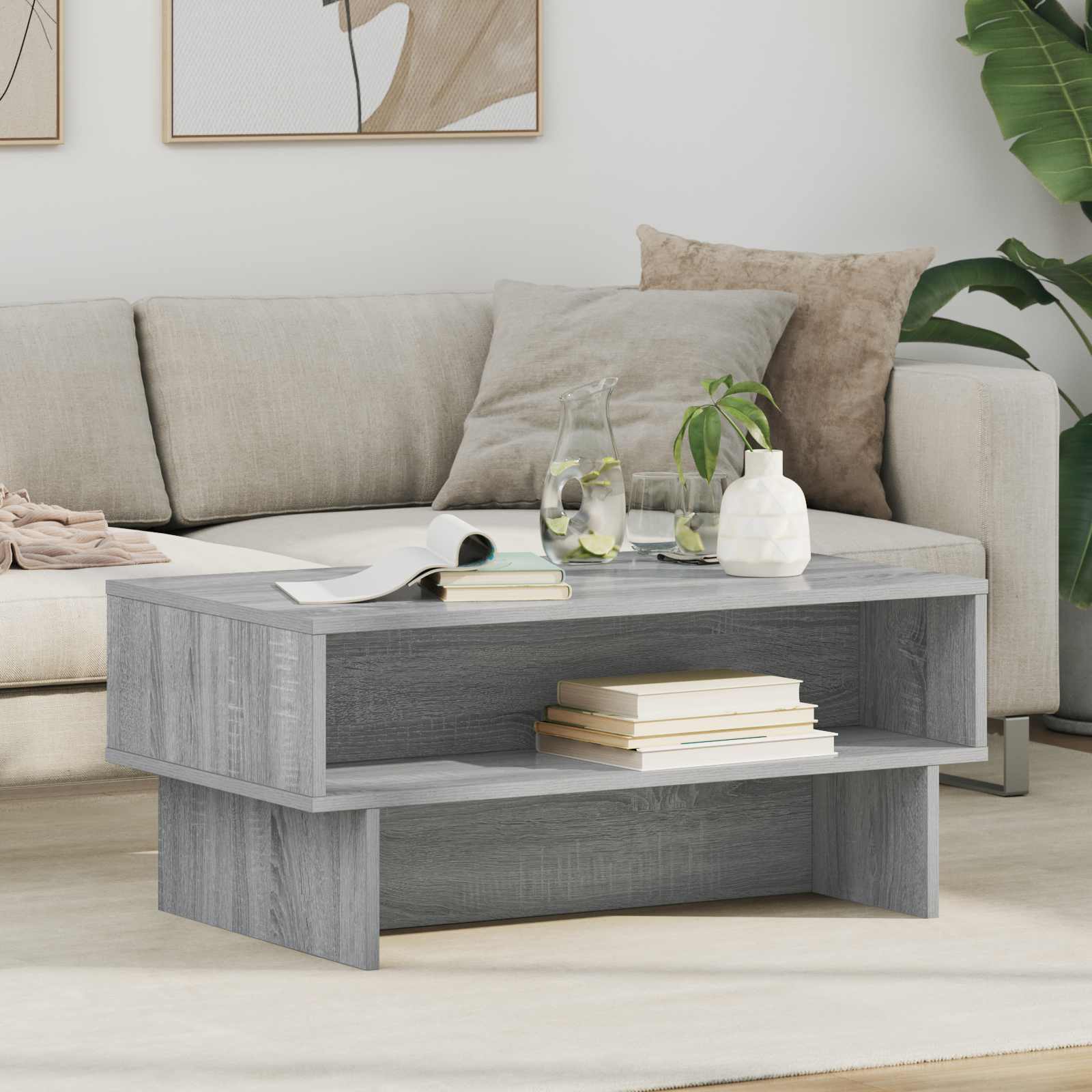 Kava Stol Siva Sonoma 80 x 46 x 35 cm Konstruirano drvo