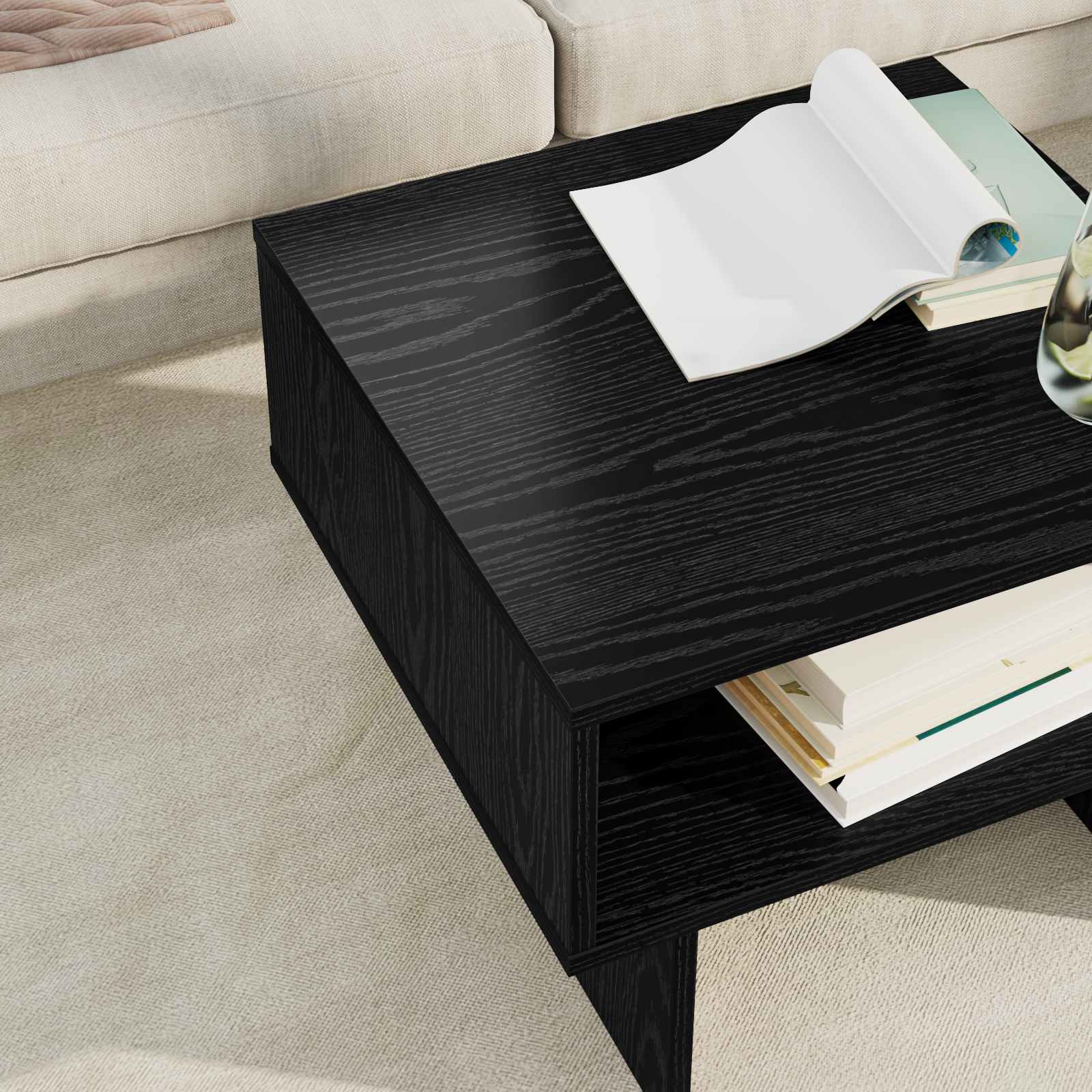 Kava Stol Crni hrast 48 x 46 x 35 cm Konstruirano drvo