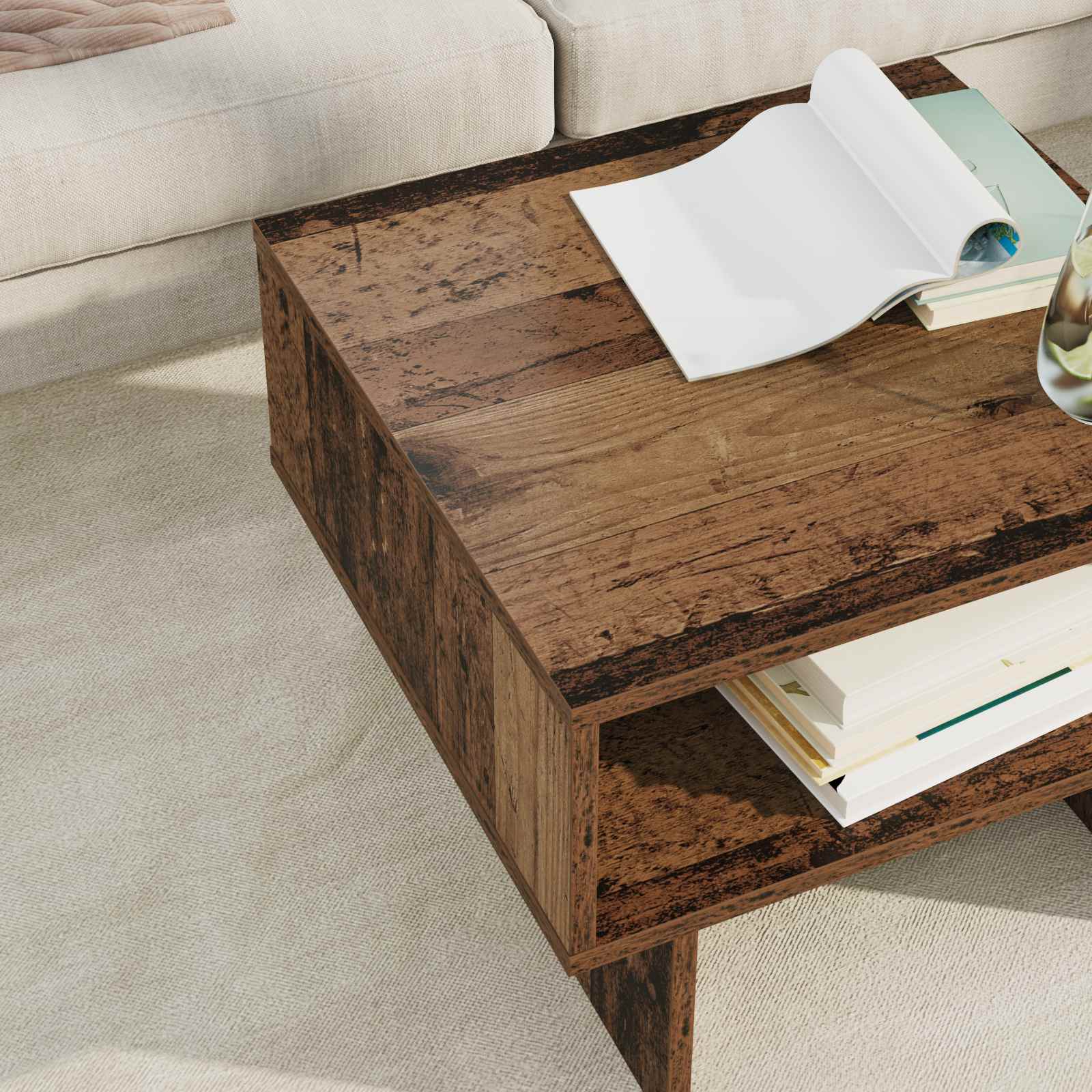Kava Stol Staro drvo 48 x 46 x 35 cm Konstruirano drvo