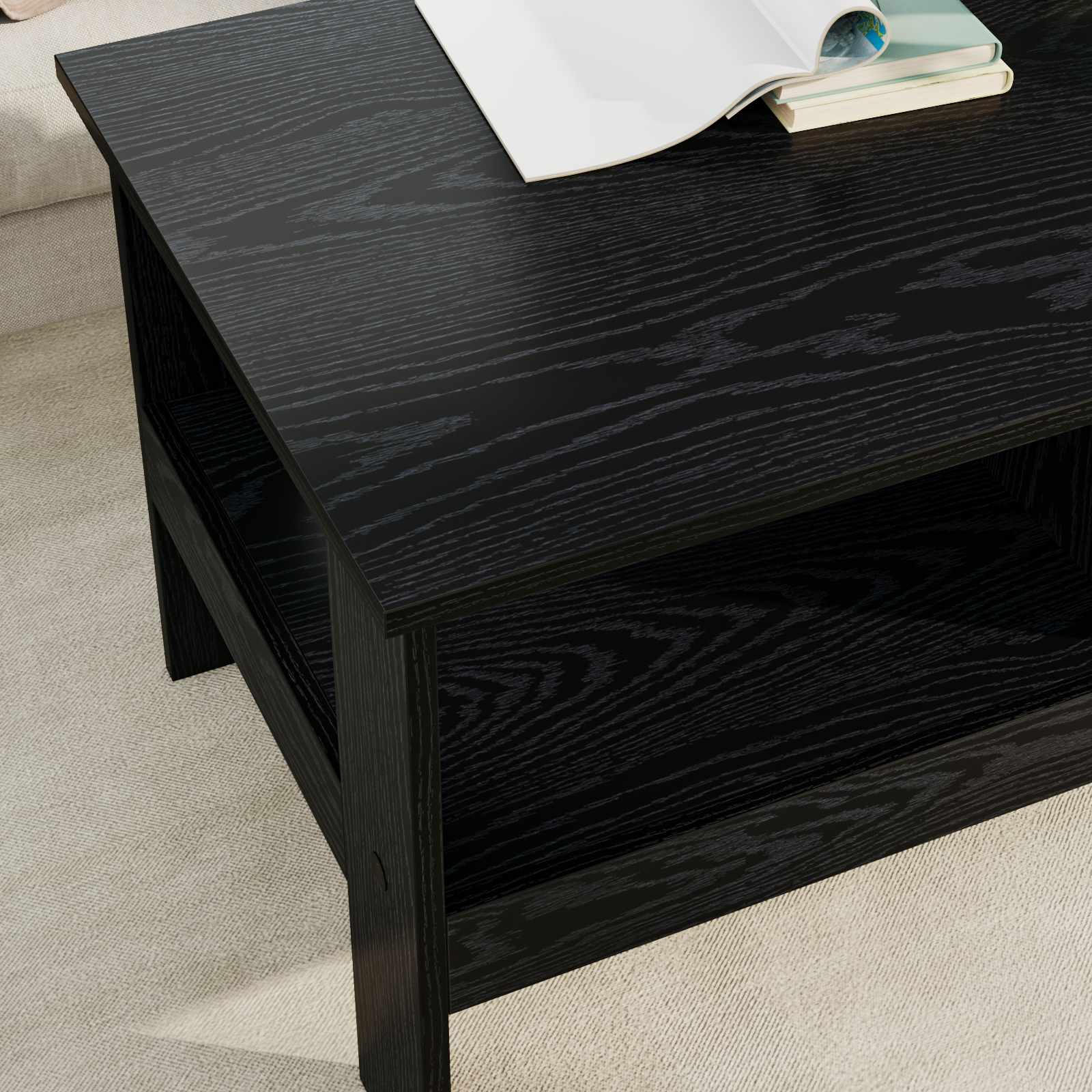 Kava Stol Crni hrast 90 x 50 x 45 cm Konstruirano drvo