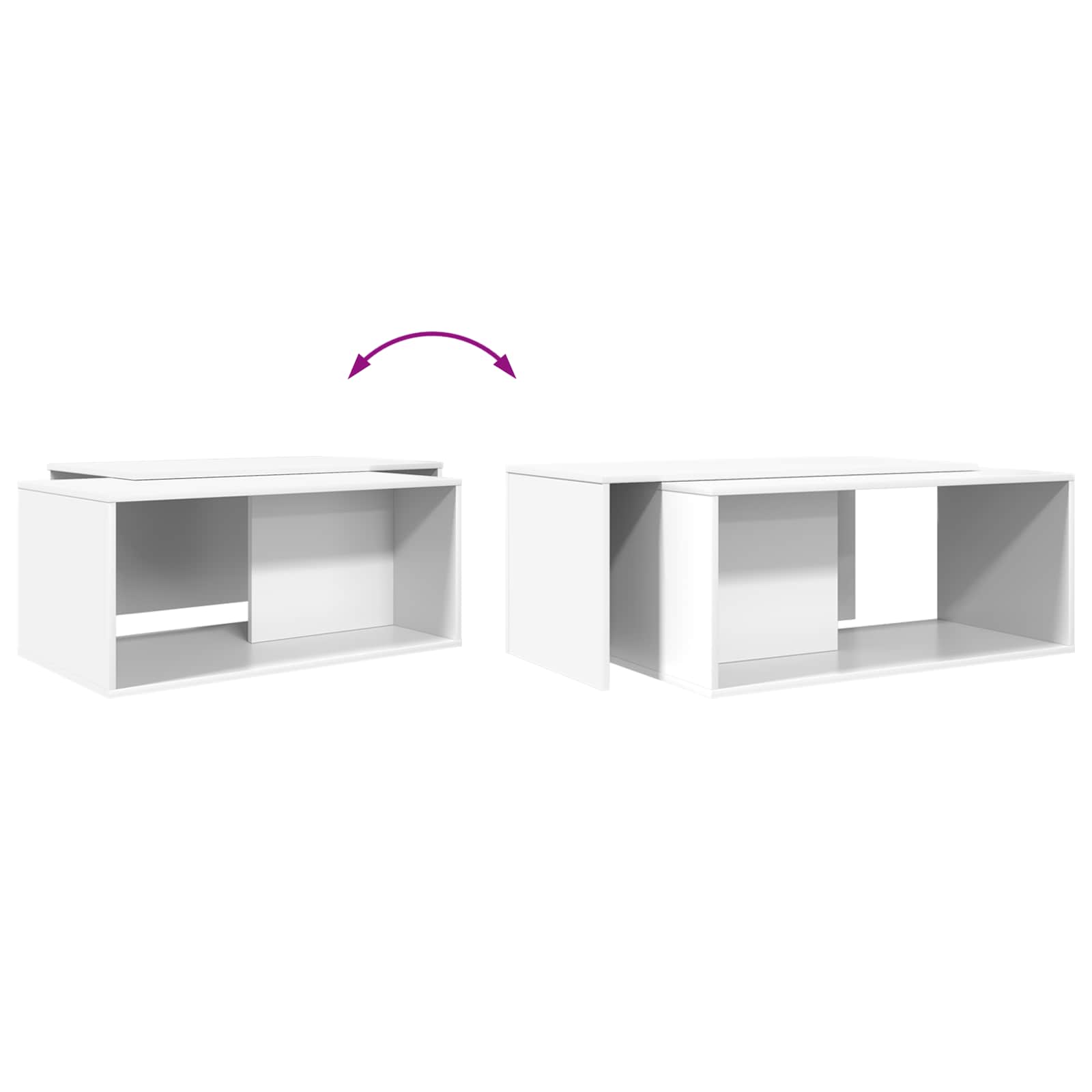 Set stolića za kavu 2 pcs Bijelo Konstruirano drvo