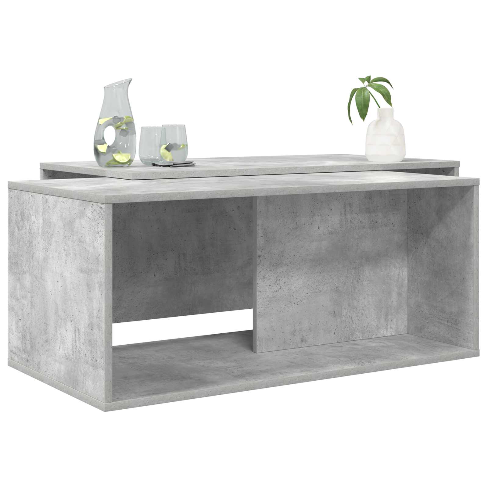 Set stolića za kavu 2 pcs Betonski sivi Konstruirano drvo