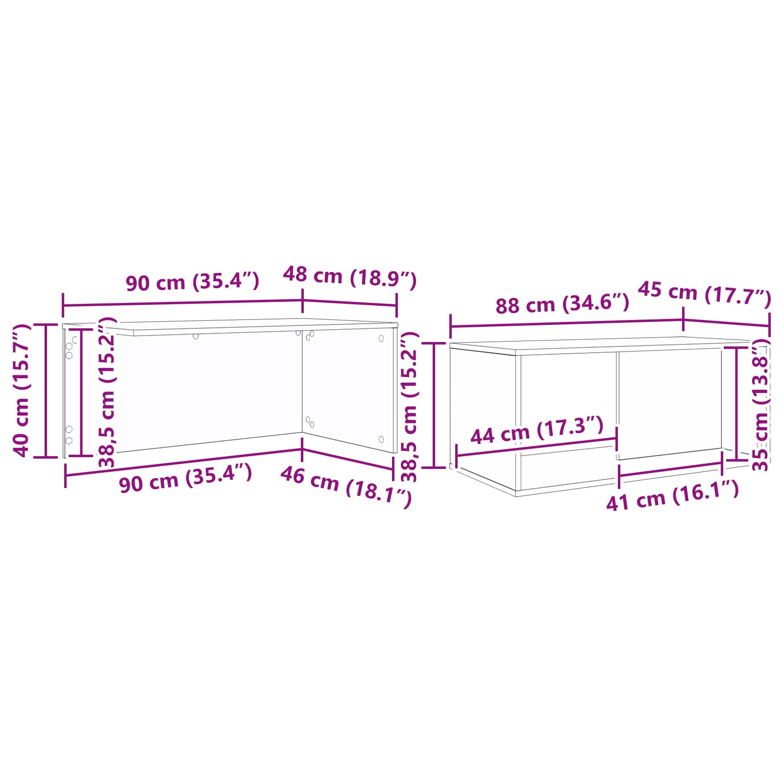 Set stolića za kavu 2 pcs Betonski sivi Konstruirano drvo