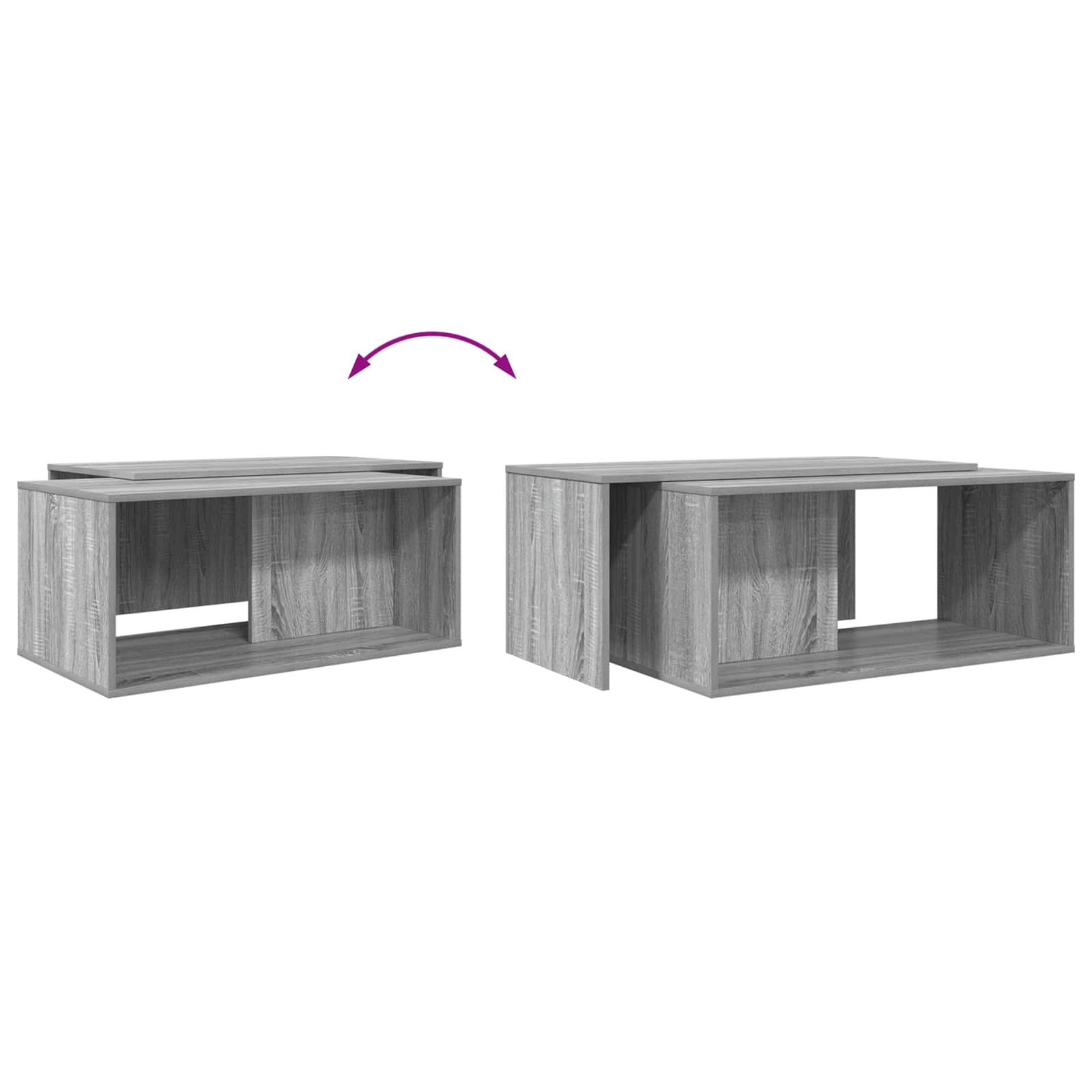 Set stolića za kavu 2 pcs Siva Sonoma Konstruirano drvo