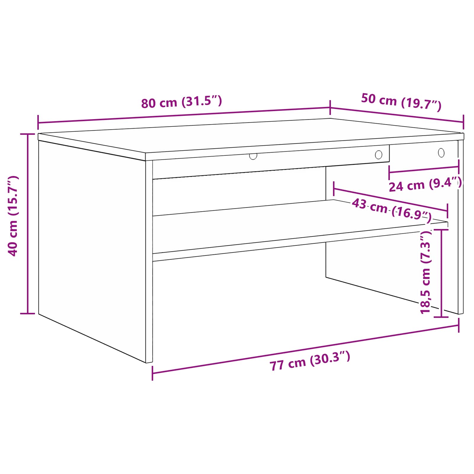 Kava Stol Betonski sivi 80 x 50 x 40 cm Konstruirano drvo
