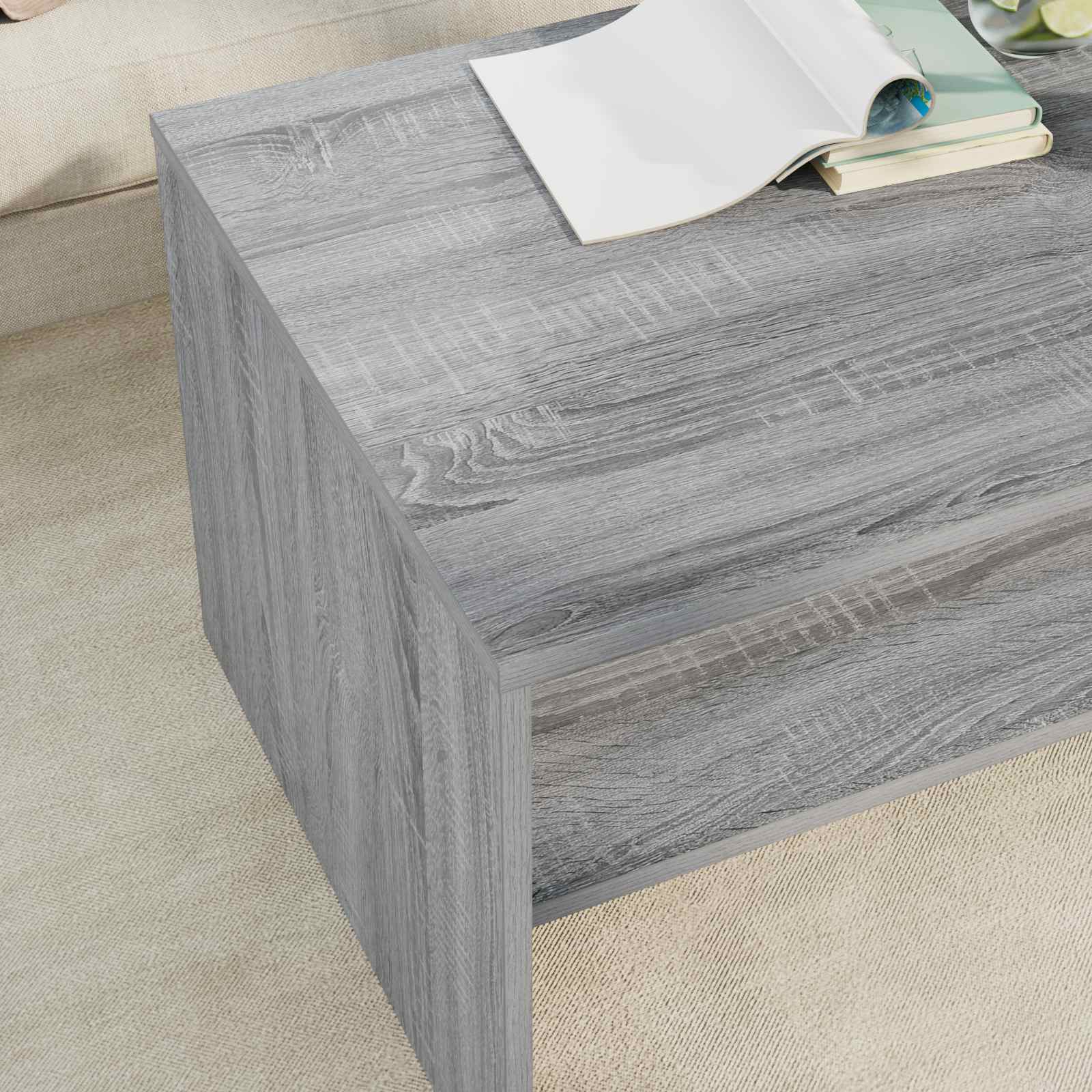 Kava Stol Siva Sonoma 80 x 50 x 40 cm Konstruirano drvo