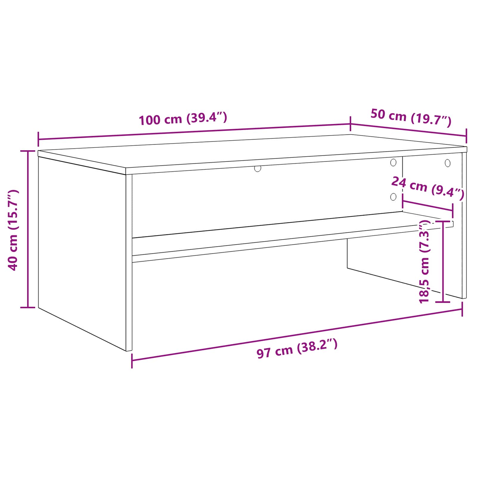 Kava Stol Sonoma hrast 100 x 50 x 40 cm Konstruirano drvo