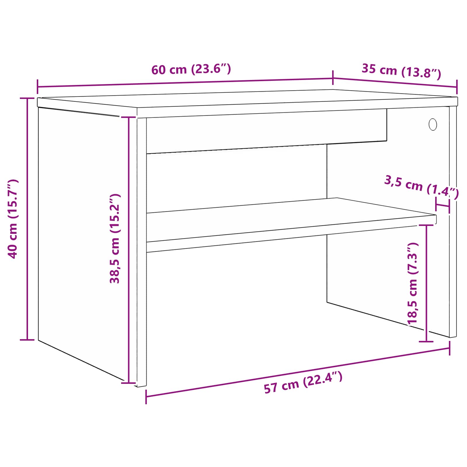 TV ormar Bijelo 60 x 35 x 40 cm Konstruirano drvo