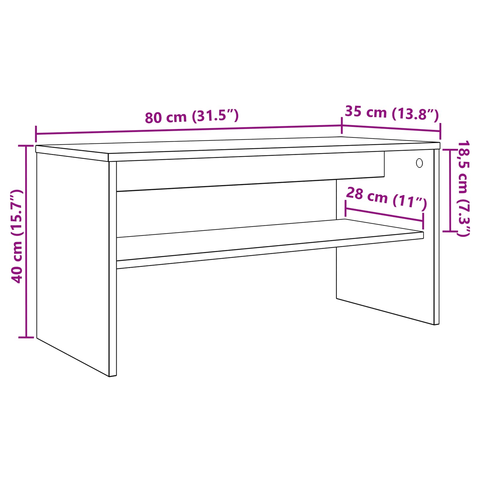 TV ormar Betonski sivi 80 x 35 x 40 cm Konstruirano drvo