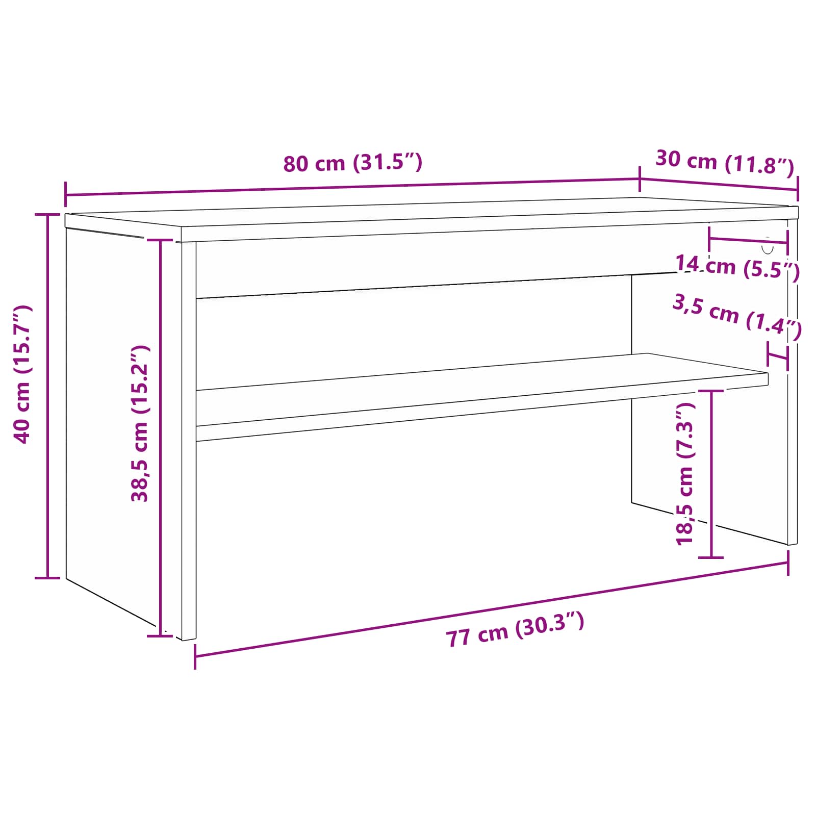 TV ormar Dimljeni hrast 80 x 30 x 40 cm Konstruirano drvo