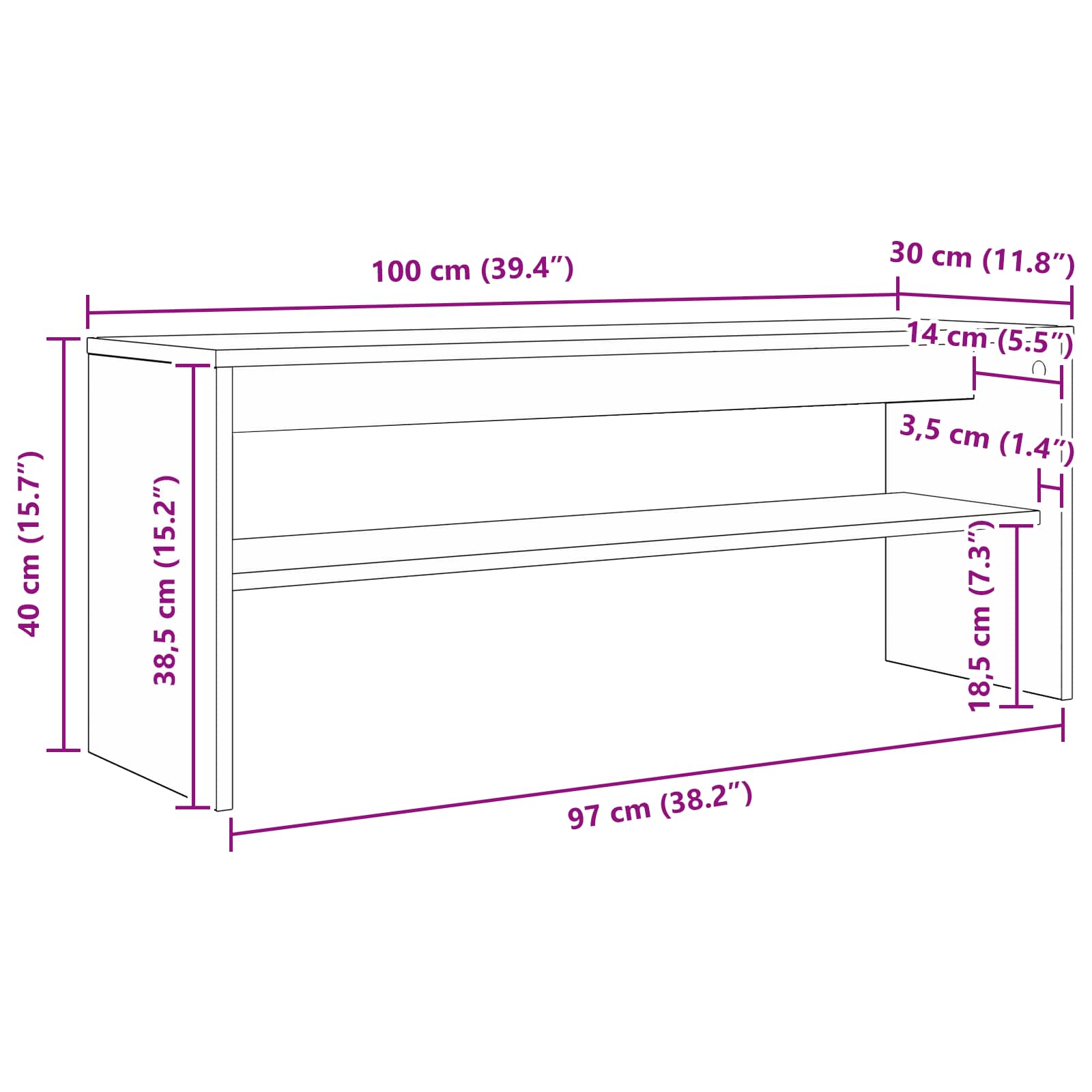 TV ormar Bijelo 100 x 30 x 40 cm Konstruirano drvo