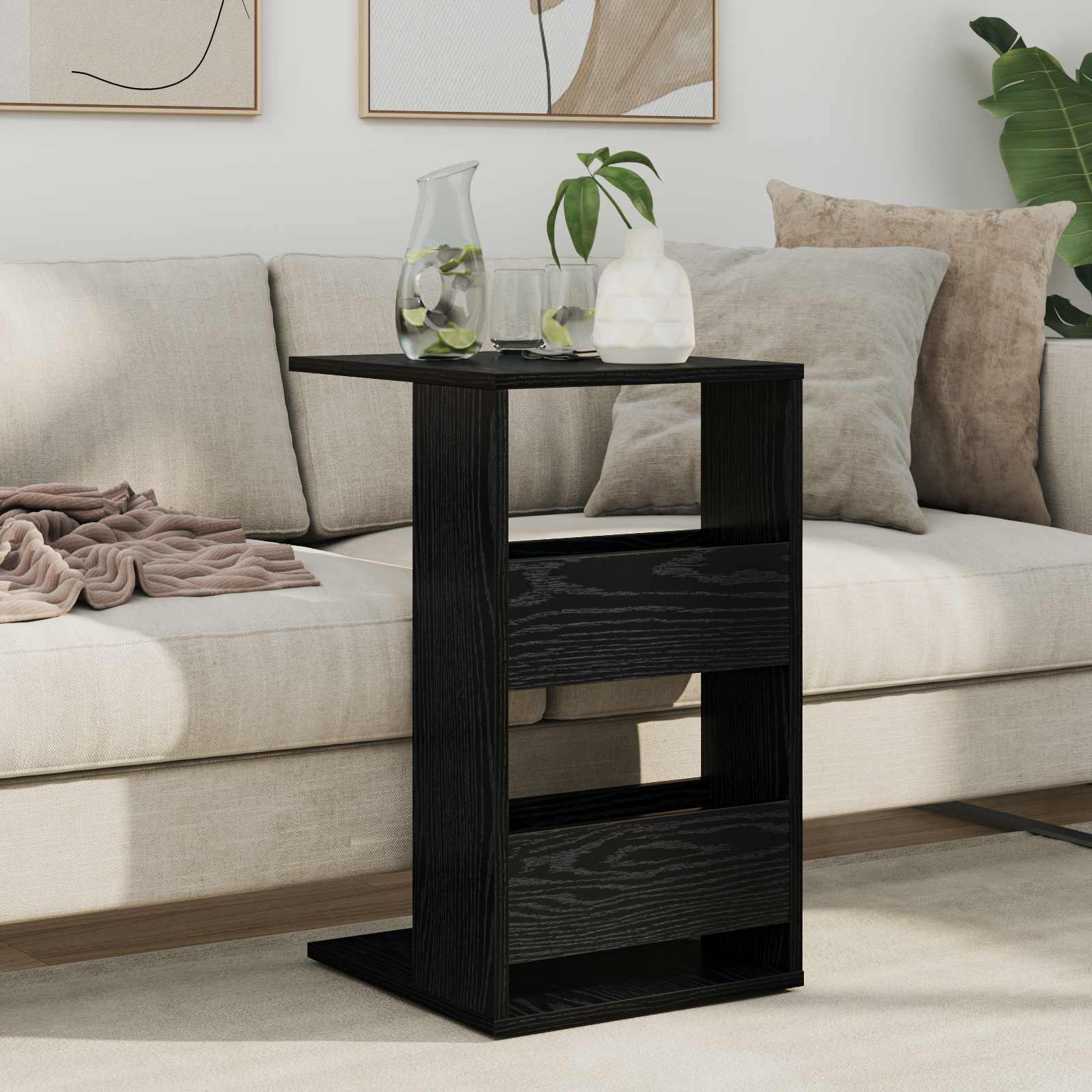Bocni stol Crni hrast 40 x 35 x 60,5 cm Konstruirano drvo
