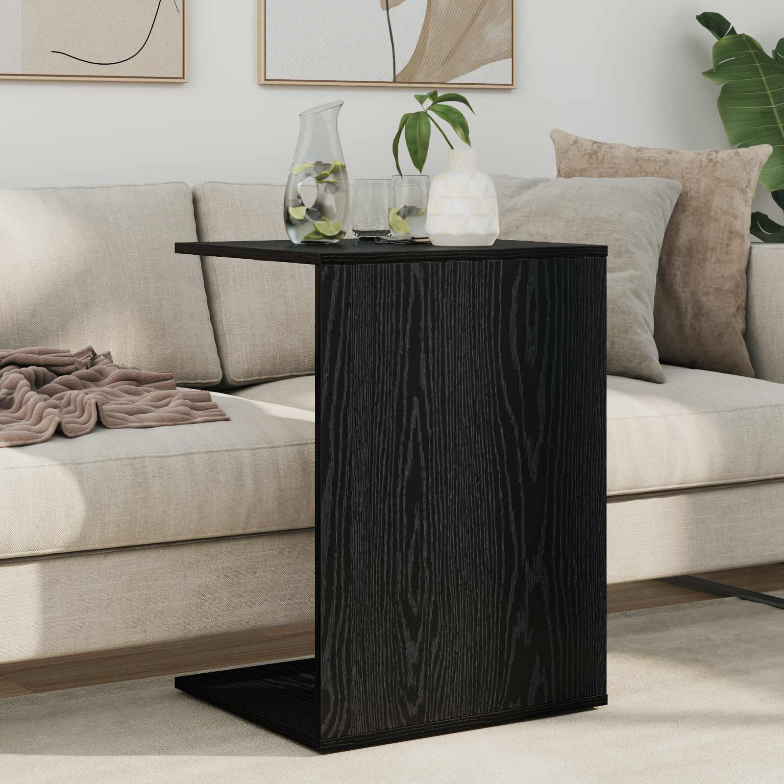 Bocni stol Crni hrast 45 x 40 x 62,5 cm Konstruirano drvo