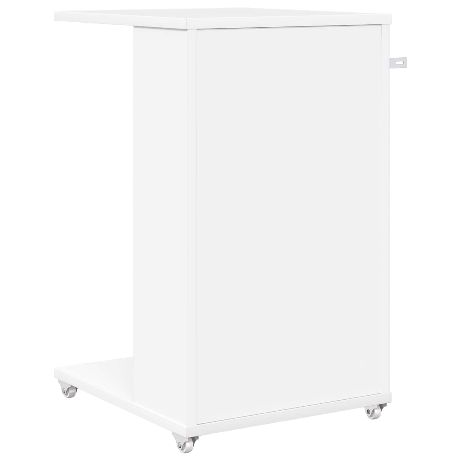 Bocni stol s kotačem Bijelo 40 x 35 x 60 cm Konstruirano drvo