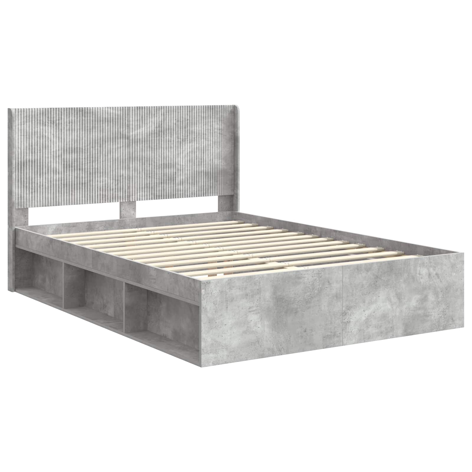 Krevetna konstrukcija s pohranom i uzglavljem Betonska siva